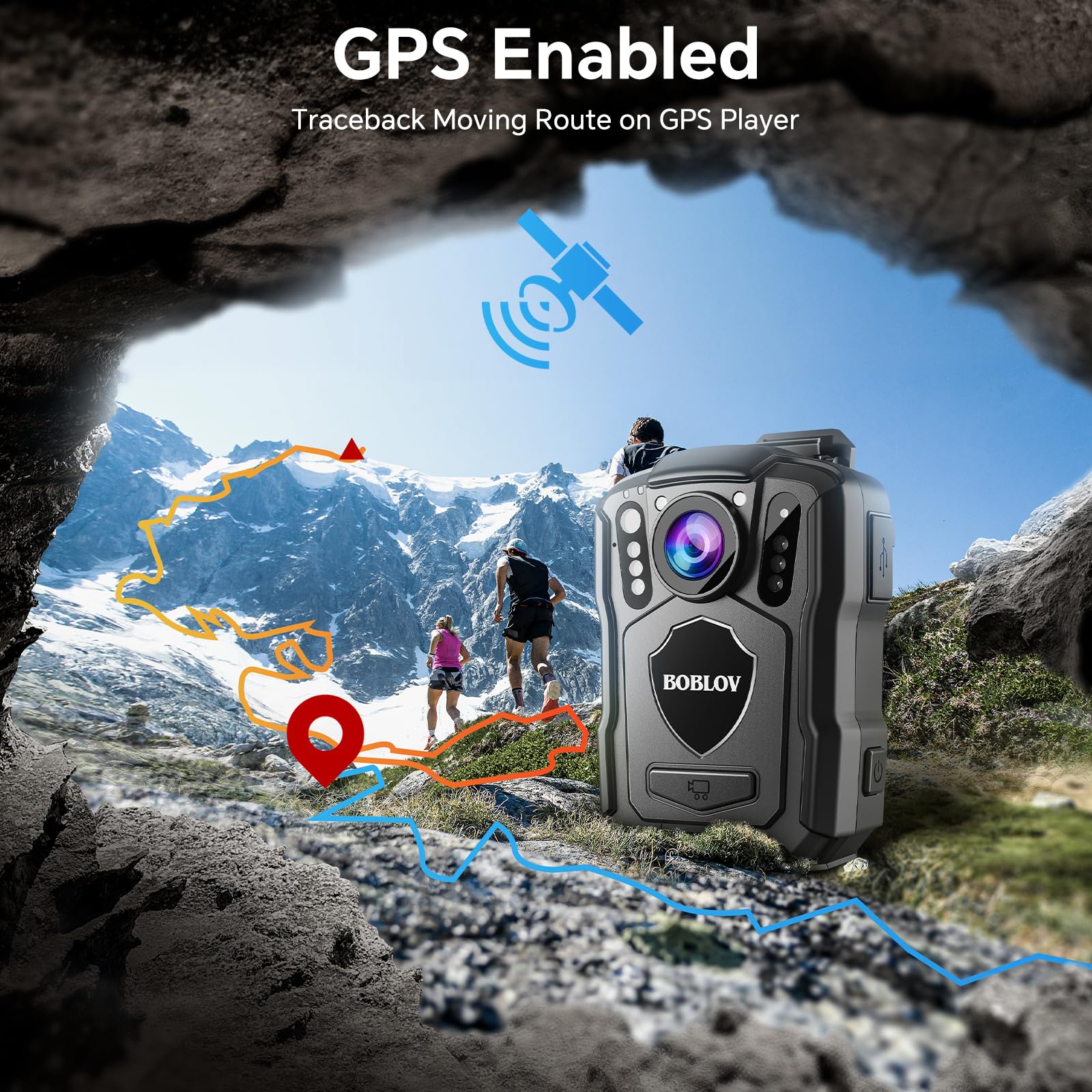 Boblov M5 2K Police Body Camera, Gps Enabled &1440P Body Mounted Cam, 64G Body Cam Built-In 4200Mah Battery,12Hours Record, Ip67