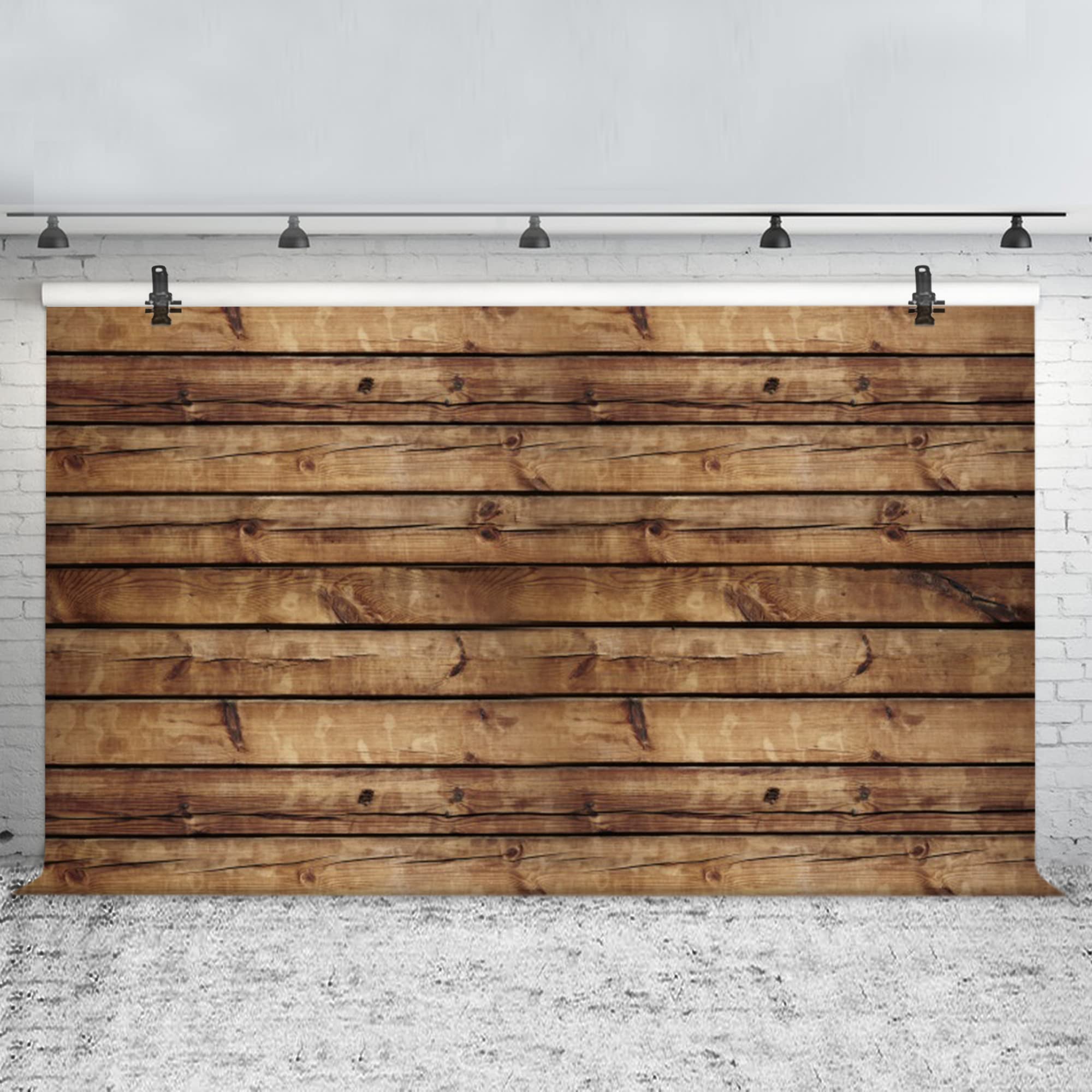 Lfeey 12X8Ft Rustic Wood Backdrops For Photography Vintage Brown Worn Wooden Board Photography Background Baby Shower Birthday W