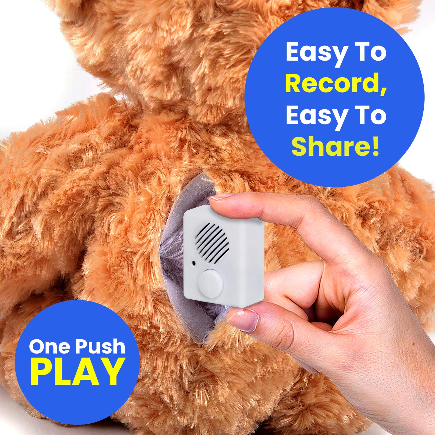 200 Seconds Voice Recorder For Stuffed Animals | Recordable Button Sound Box For Crafters, Hobbyists, Etc | Voice Box For Recordable Gifts | Build A Bear Voice Recorder | Toy Recorder