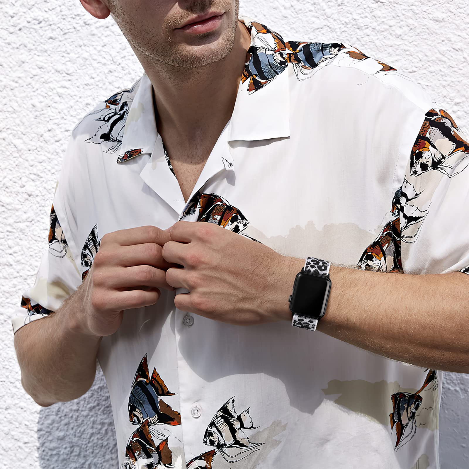 Daqin 3 Pack Band Compatible With Apple Watch Band 44Mm 45Mm 46Mm 42Mm 49Mm 41Mm 40Mm 38Mm Women Men, Soft Stretchy Nylon Band F