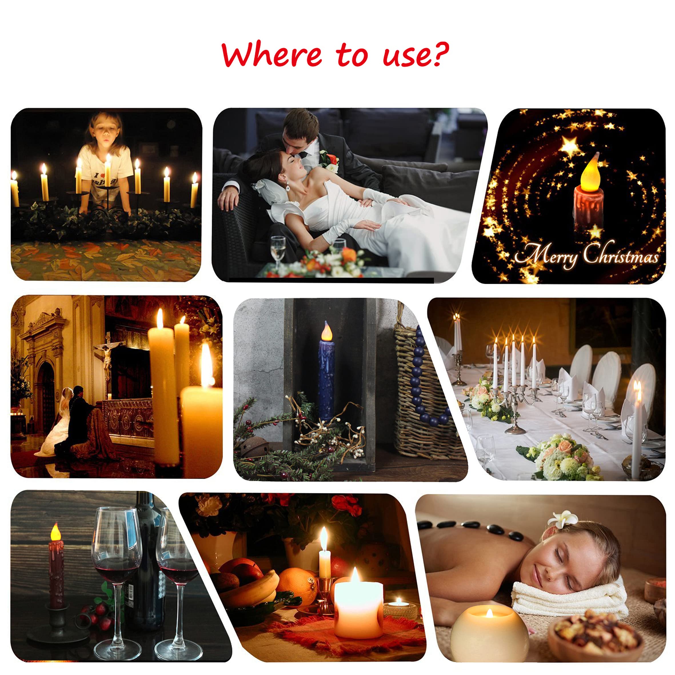 Cvhomedeco. Real Wax Hand Dipped Battery Operated Led Timer Taper Candles Rustic Primitive Flameless Lights Decor, 6 3/4 Inch, N