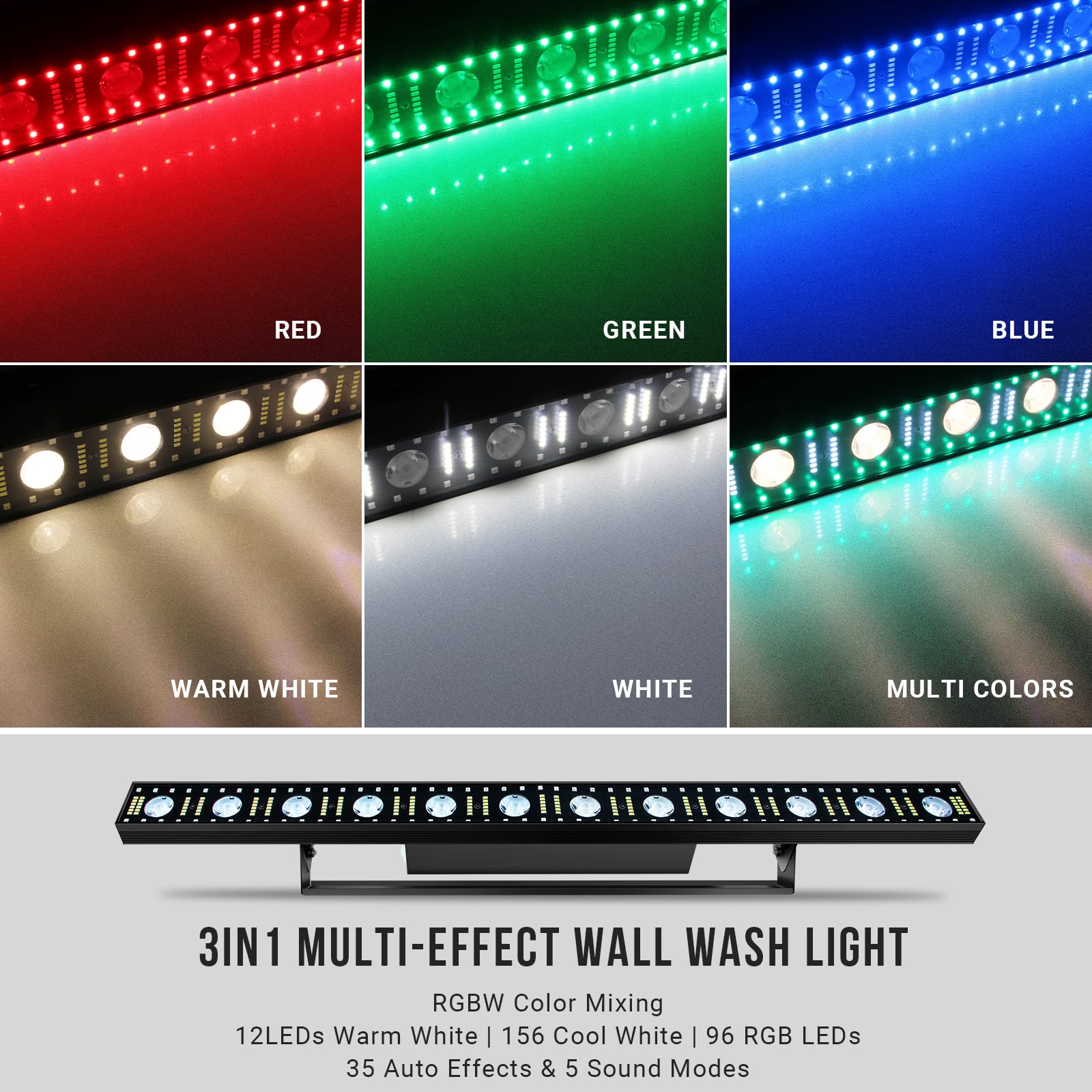 Lalucenatz Led Stage Wash Light Bar   40In 100W Dj Light Bar 3In1 Rgb Led Strobe Beam Lighting Effects Aluminum Alloy Dmx Contro