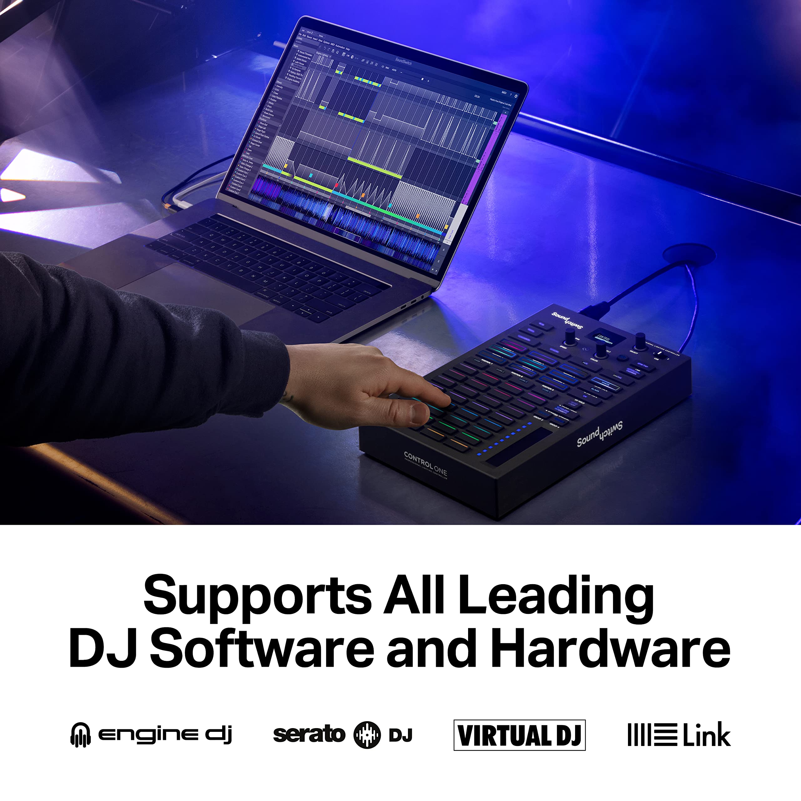 Soundswitch Control One   Professional Dmx Dj Lighting Controller With 3 Months Soundswitch Software Access And Dmx Lights And P