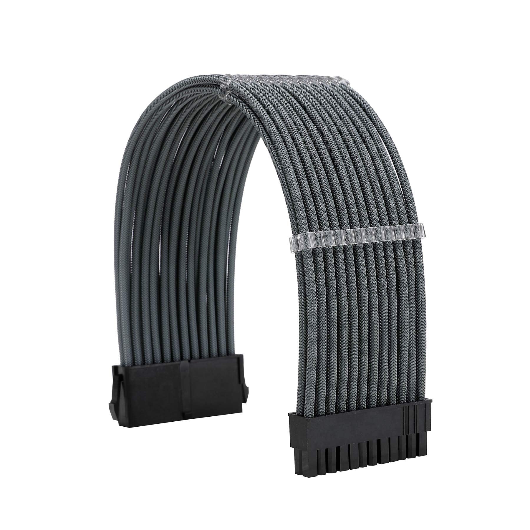 Formulamod Sleeve Extension Power Supply Cable Kit 18Awg Atx 24P+ Eps 8 P+Pci E8 P With Combs For Psu To Motherboard/Gpu (Grey)