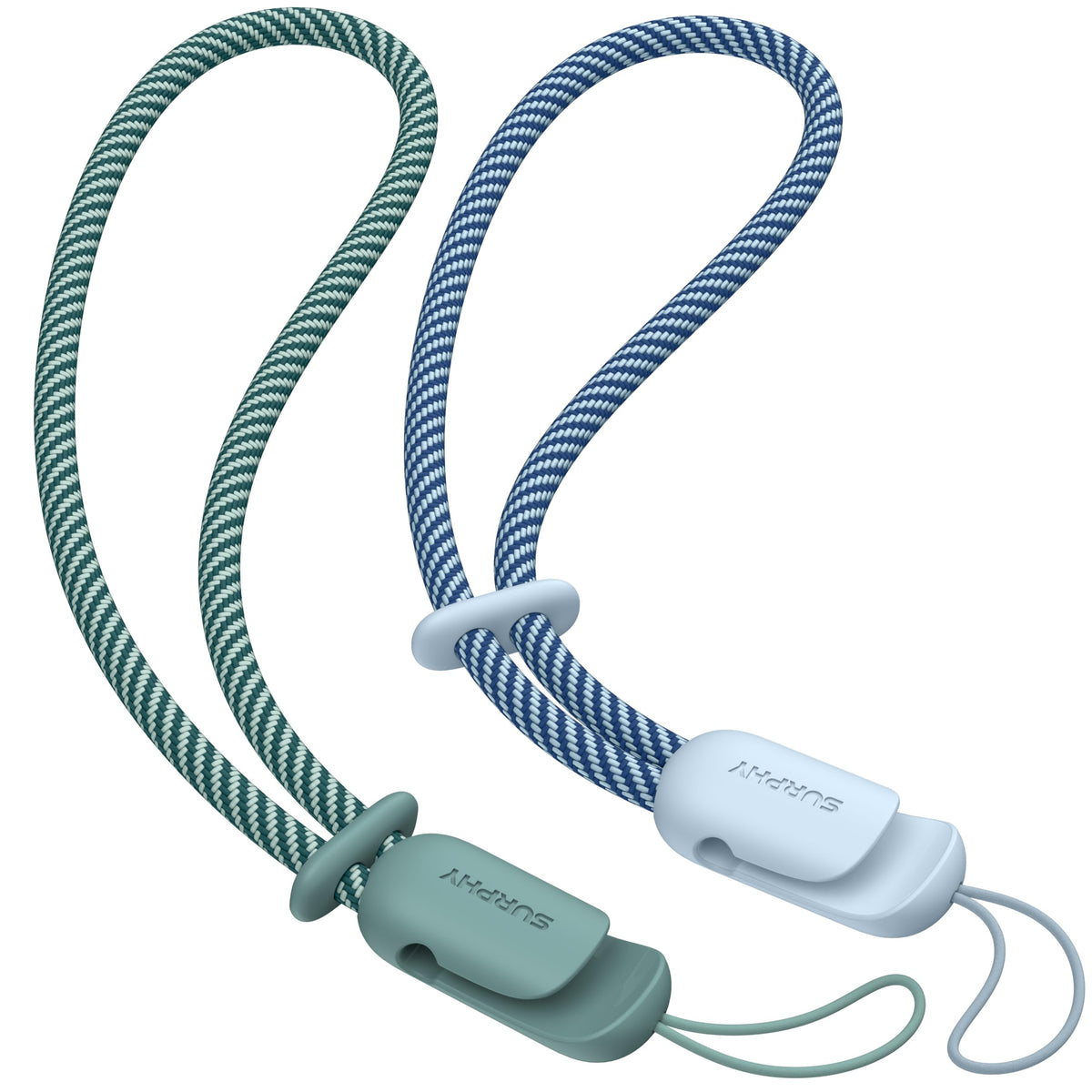 Surphy 2 Pack Lanyard, Phone Strap, Adjustable Phone Lanyard With Two Color Braided, Wrist Strap For Airpods, Camera (Cloud Blue