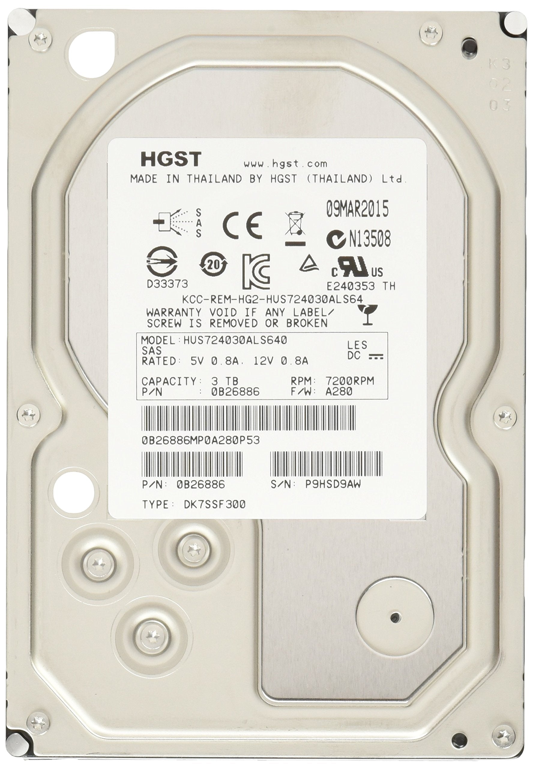 Hgst Ultrastar 7K4000 Hus724030Als640 Hard Drive   Internal (0B26886)