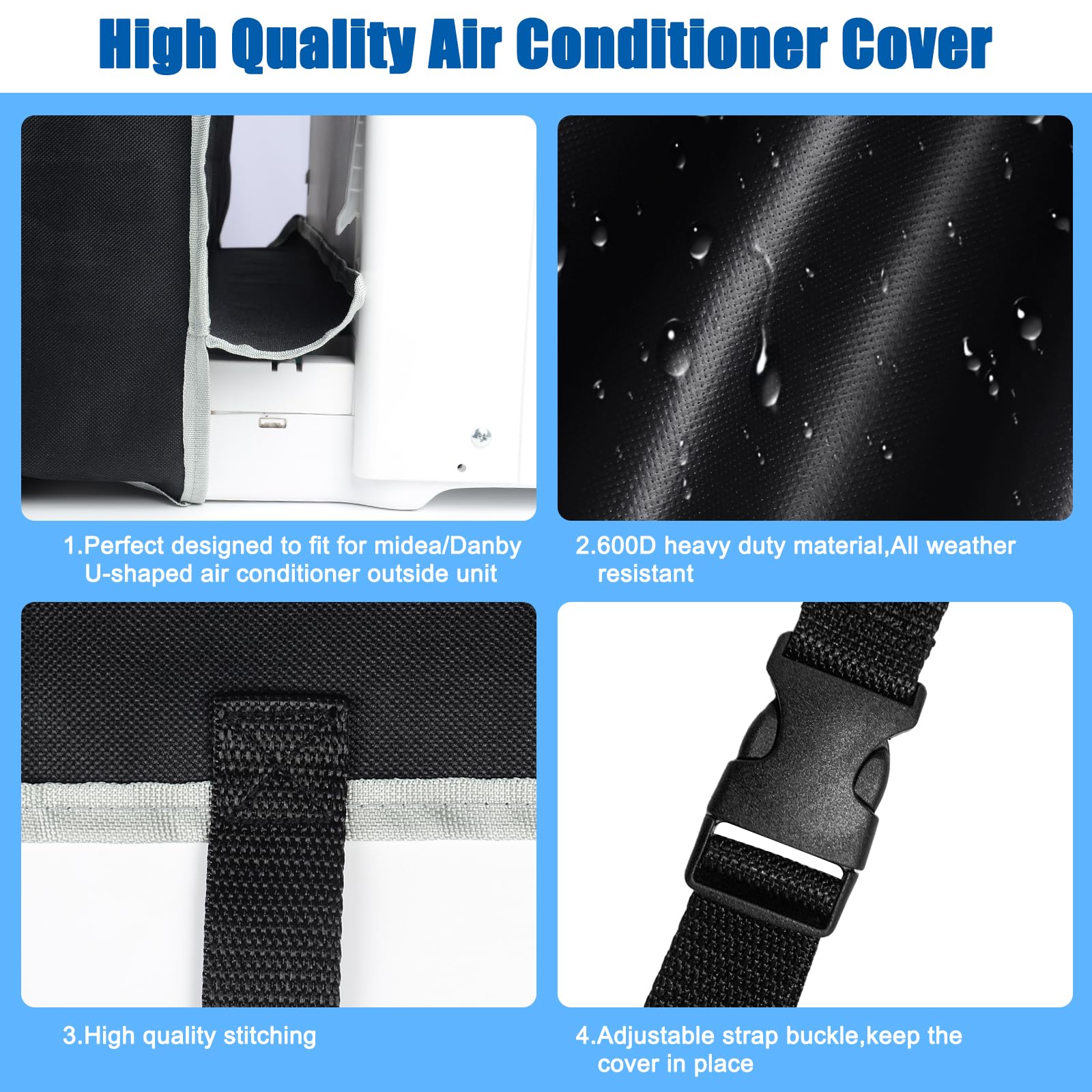 Heavy Duty Air Conditioner Cover Outside Unit For Midea U Shaped 8000/10000/120000 Btu Garpernics Air Conditioner Winter Cover O