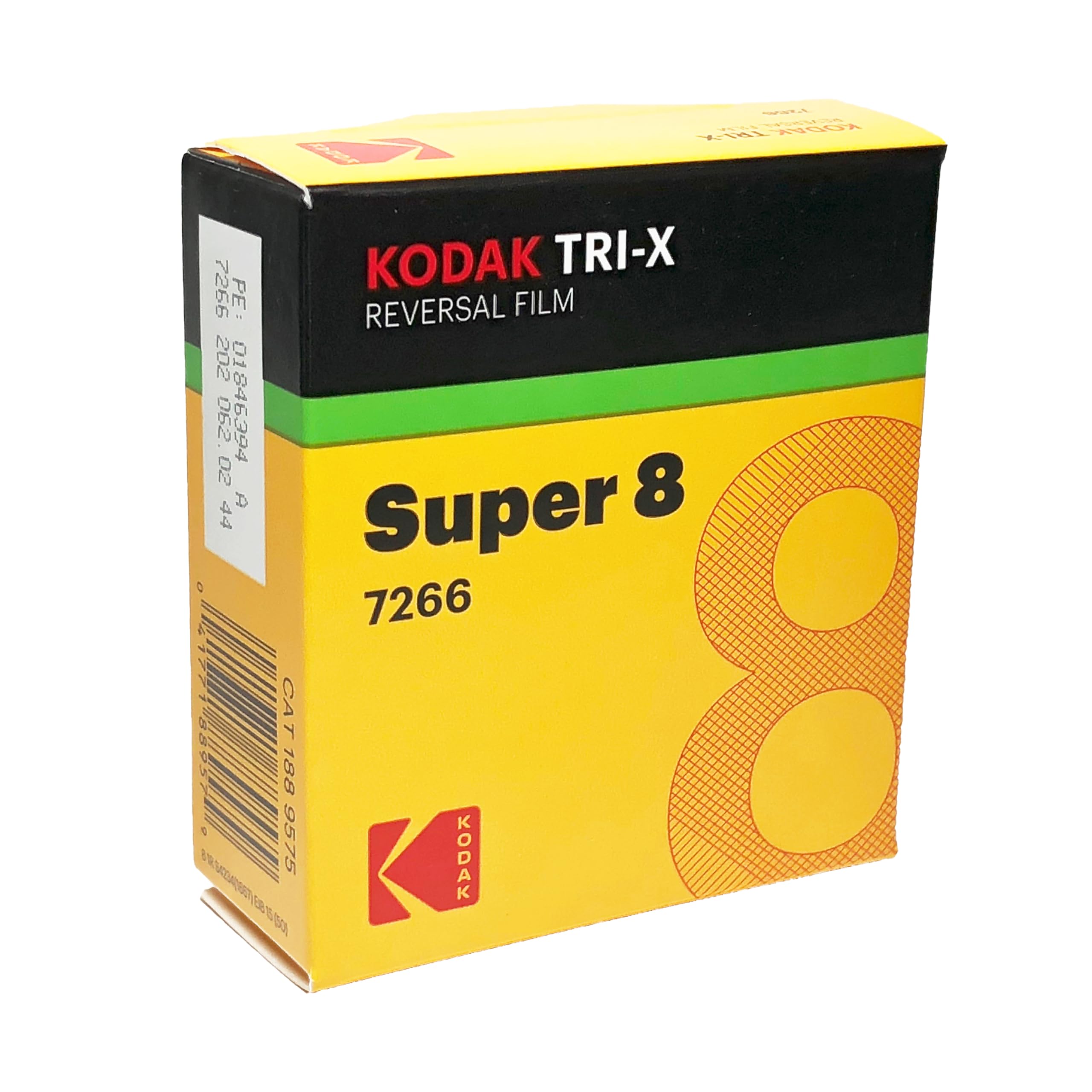 Kodak TXR-464 Tri-X Reversal Super 8 Film Black & White Mute 15m Film #7278, ISO 200/160, USA