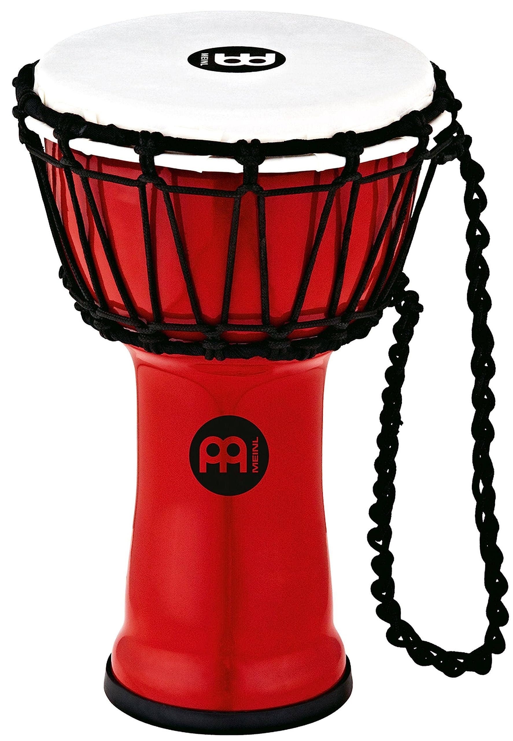 Meinl Percussion Junior Djembe Hand Drum Circle Instrument, Synthetic Shell and Head - NOT Made in China - Compact Size Rope Tun