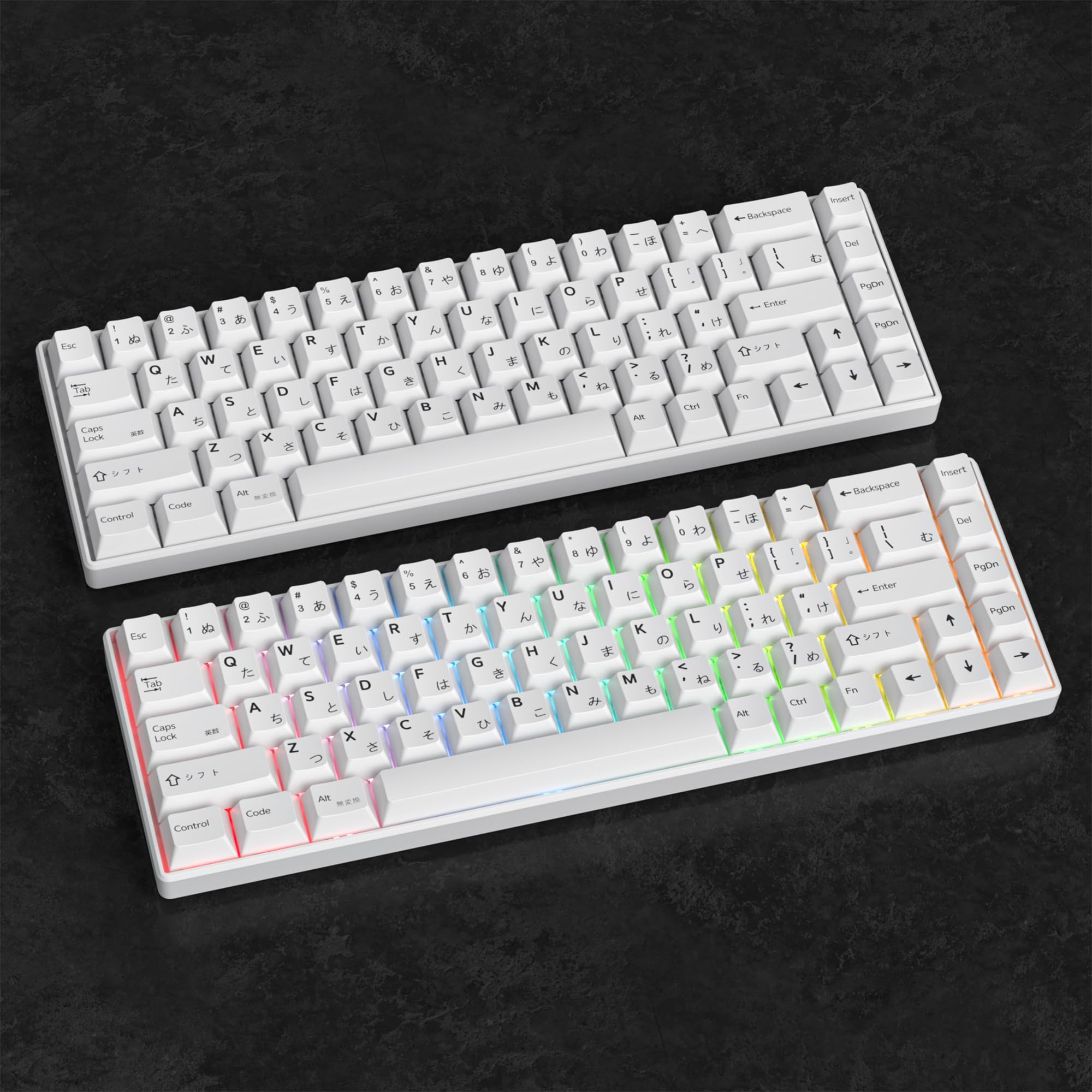 Guffercty kred GTSP 135 Japanese White Keycaps - DYE-Sub Cherry Profile for MX Switches, 6.25U/6U Space Bar, Minimalist Design