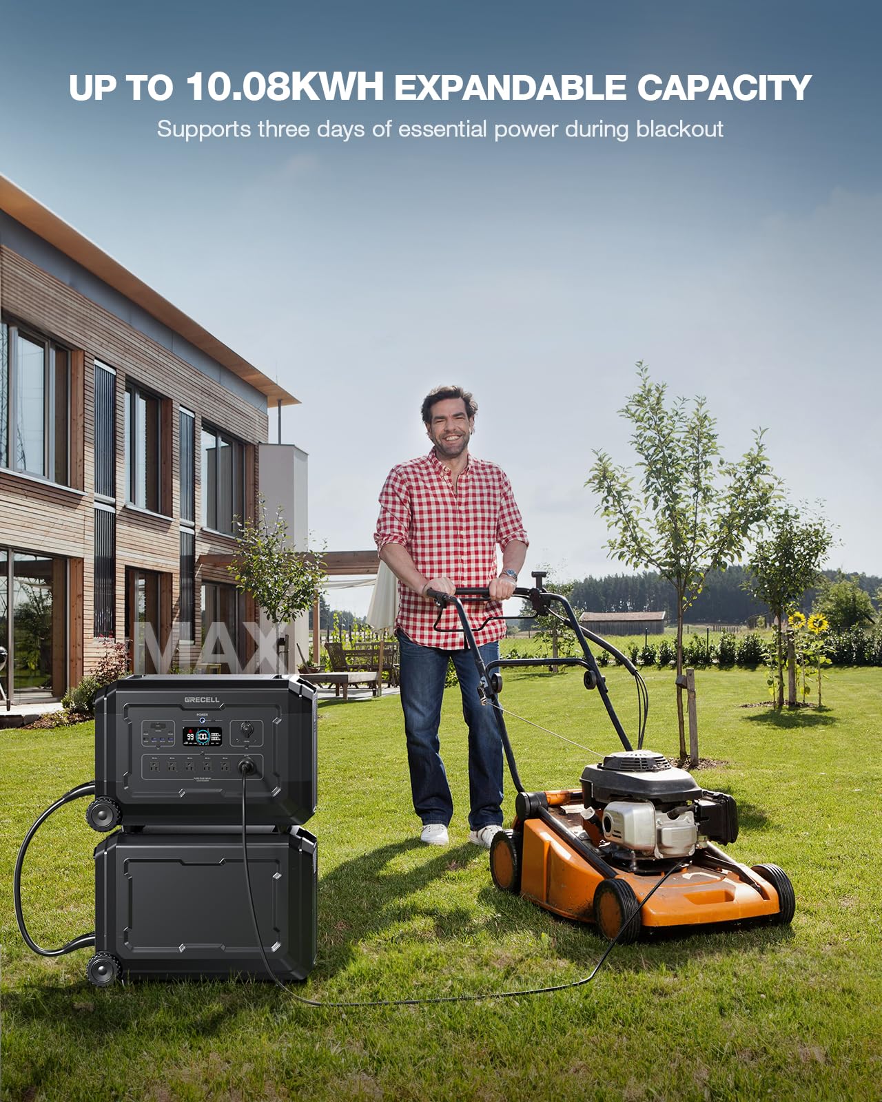 Expandable 10.08Kwh Solar Generator Kit, Portable Power Station 4000W W/Smart Extra Expansion Battery 5040Wh Lifepo4 Home Batter