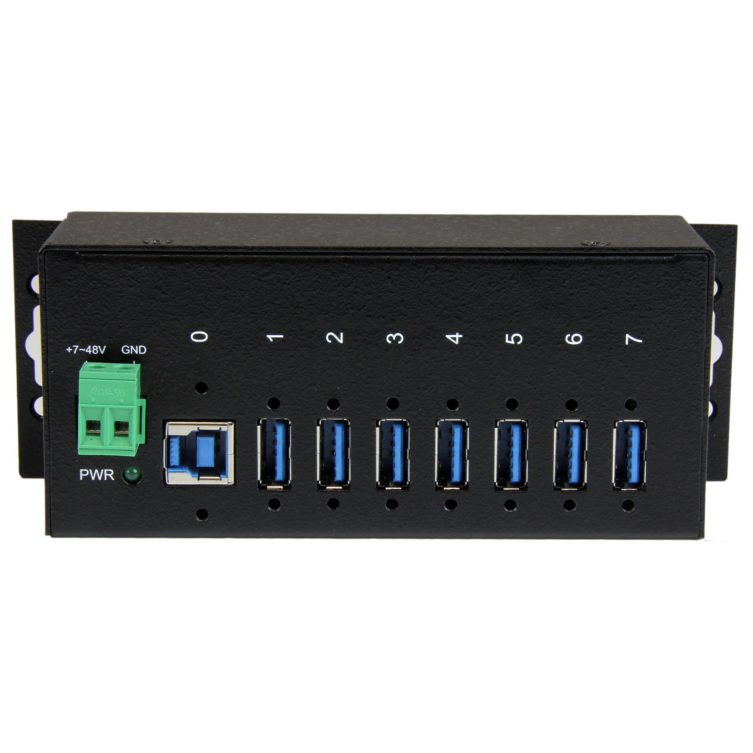 Startech.Com 7 Port Usb 3.0 Hub   5Gbps   Metal Industrial Usb A Hub With Esd Protection & 350W Surge Protection   Din Rail Wall