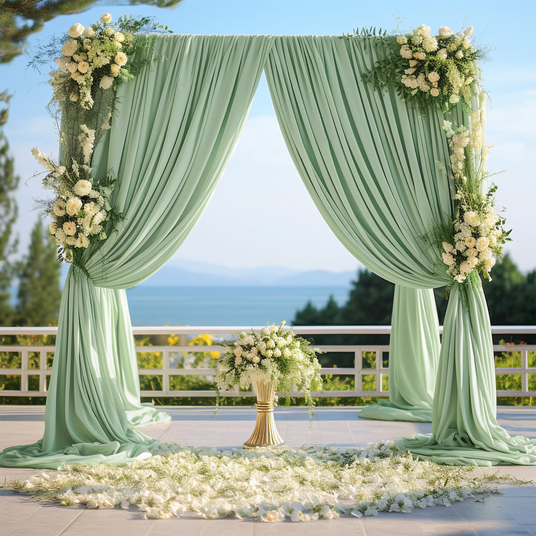 Sage Green Backdrop Curtain For Parties Wrinkle Free Dark Green Photo Curtains Backdrop Drapes Fabric Decoration For Baby Shower