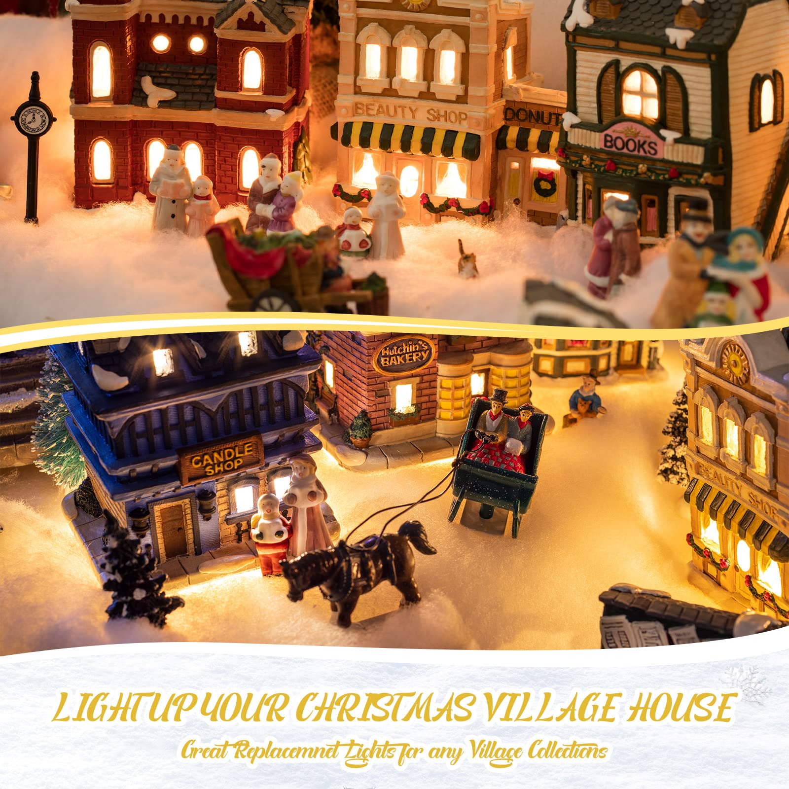 Leelosp Christmas Accessory Cord With 5 Led Light Bulbs, 11.5 Feet White C7 Lamp, On/Off Switch Plug, Spare Fuses, Female/Male P