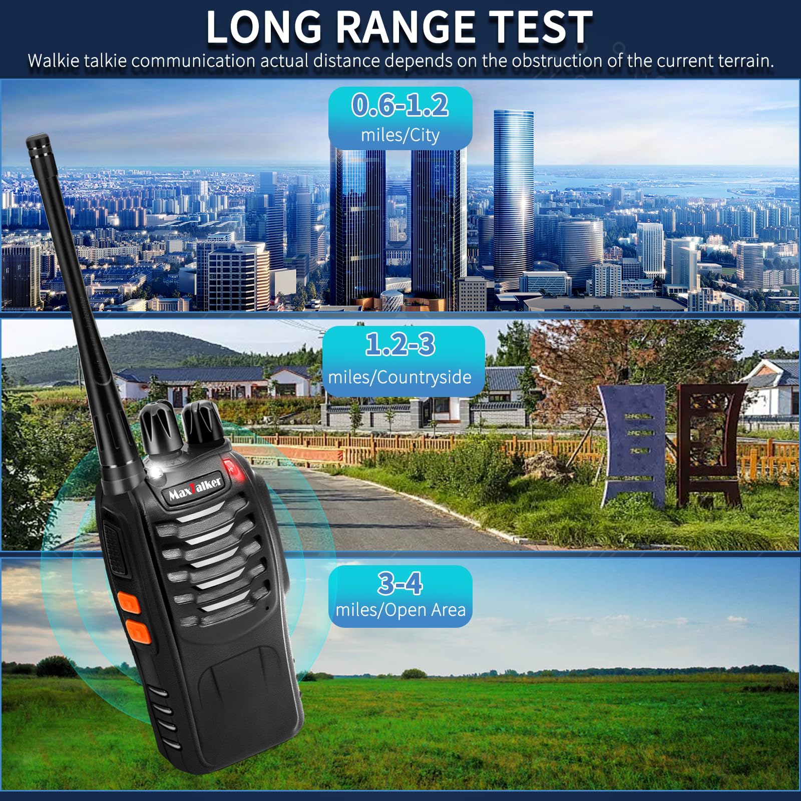 Walkie Talkies Long Range Two Way Radios: Rechargeable Walkie Talkies For Adults, Walky Talky Vox Walkie Talkie Earpiece With Mi