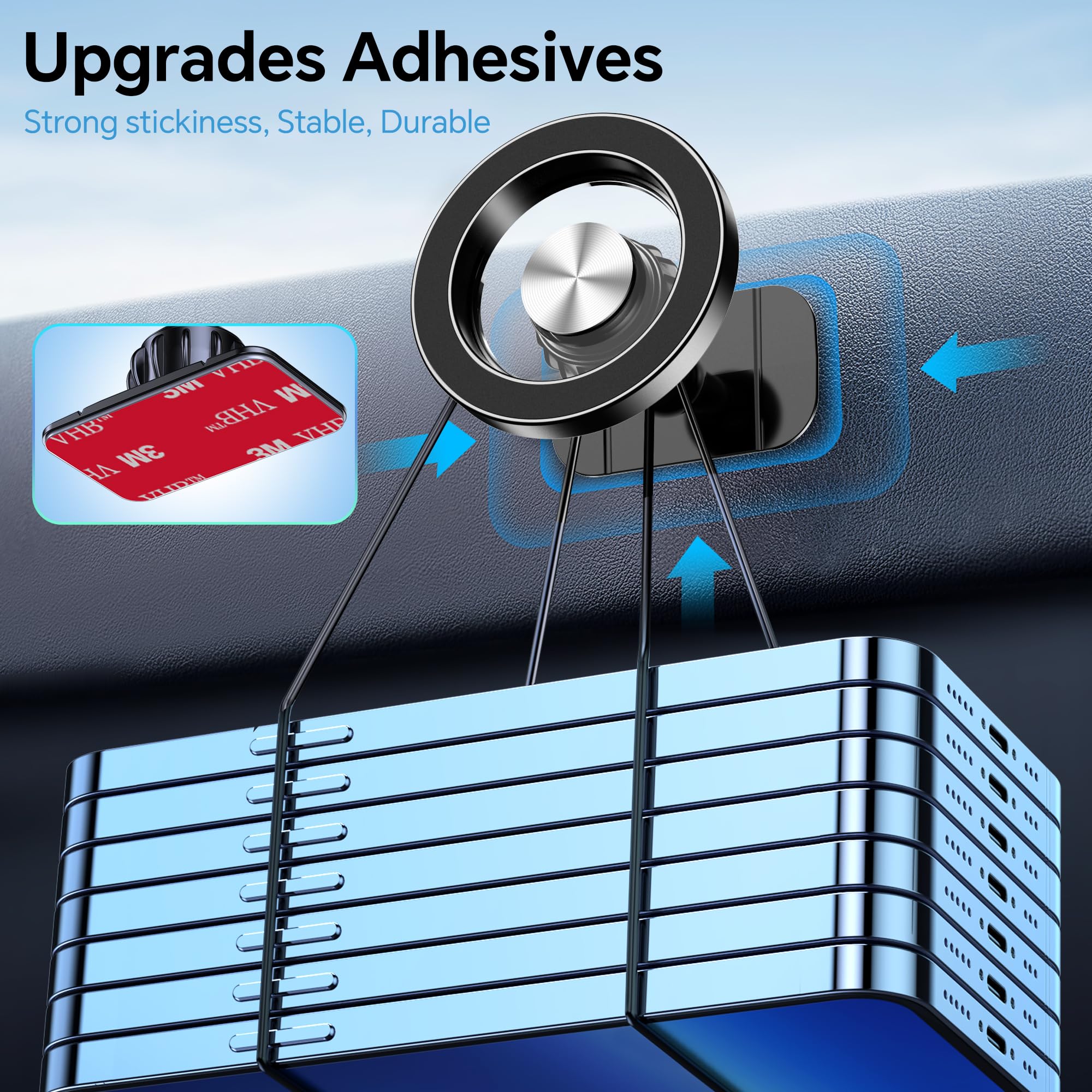 For Magsafe Car Mount?20 Strong Magnets?Magnetic Phone Holder For Car Dashboard?360 Rotation?Air Vent Car Phone Holder Mount Das