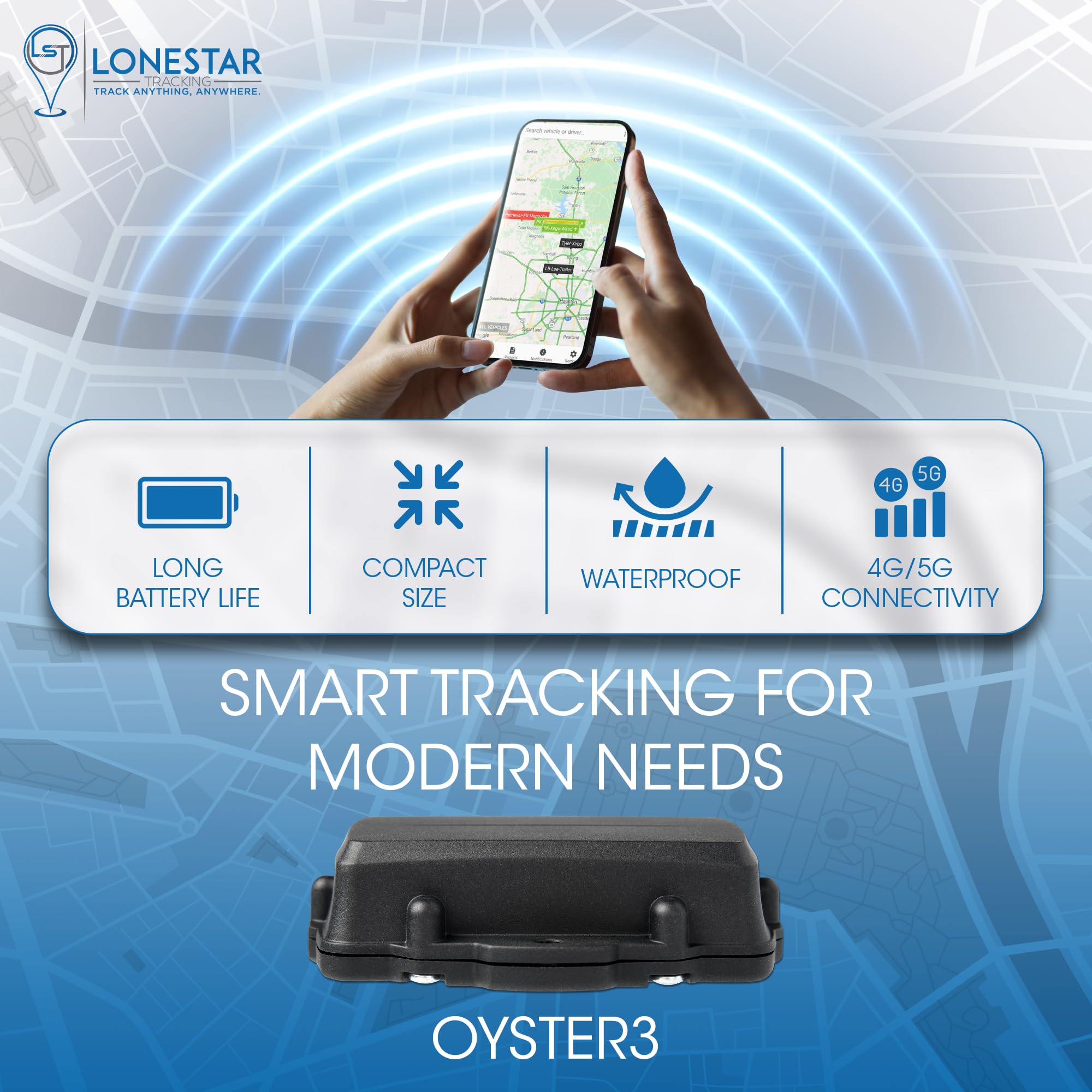 Lonestar Tracking Gps Tracker: Oyster3 4G/5G   Long Battery Life Hidden Car Gps Tracker Device, Anti Theft Car Security For Vehi