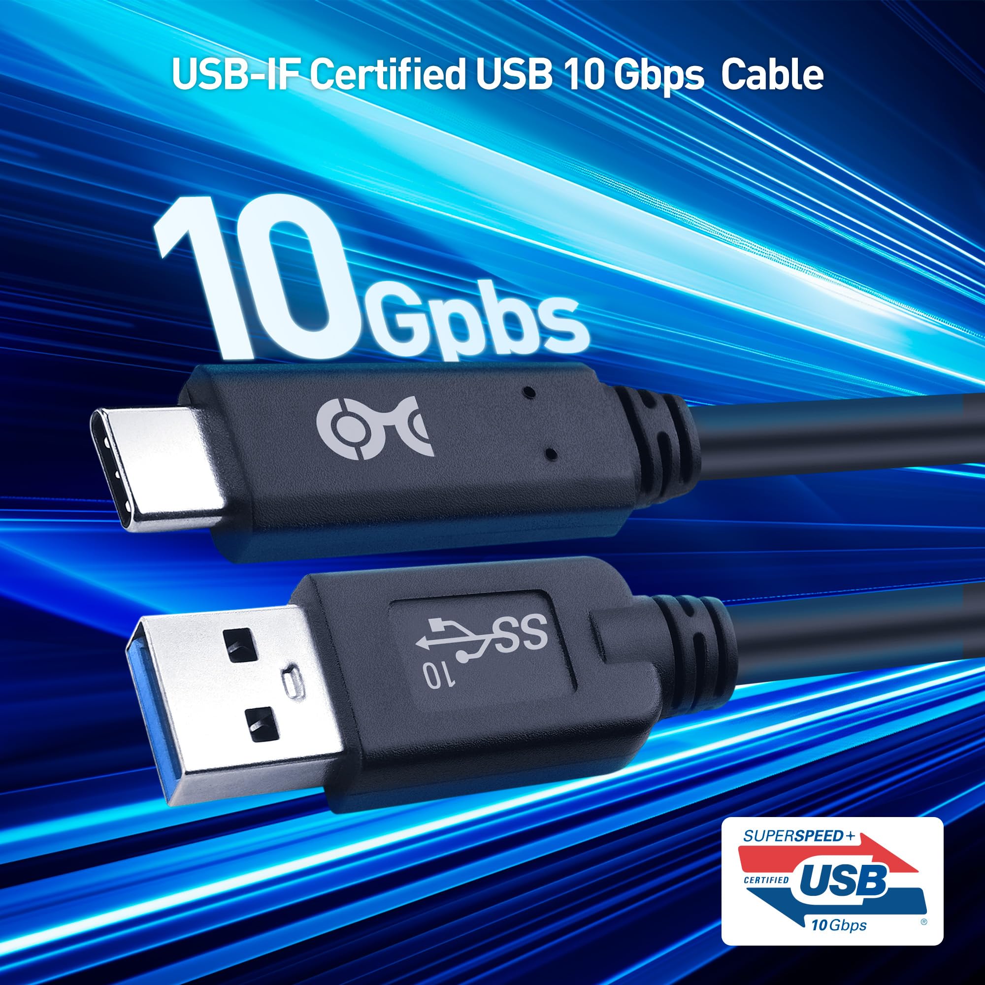Cable Matters [USB IF Certified] 10 Gbps Gen 2 USB A to USB C Cable 3.3 ft (USB C to USB Cable) in Black, Compatible with iPhone 16/15, 16/15 Pro Max, 16/15 Plus
