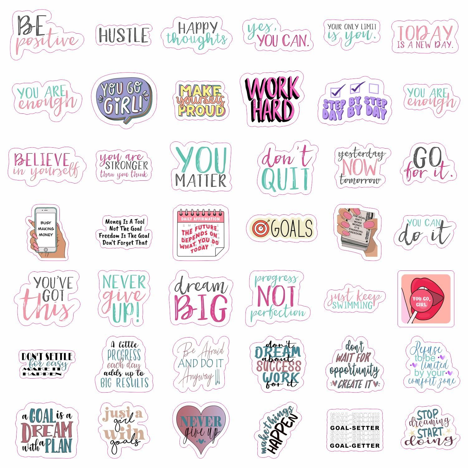 Motivational Stickers For Adults   Goal Getter Party Favors & Decorations, Waterproof Vinyl Inspirational Decals For Water Bottl