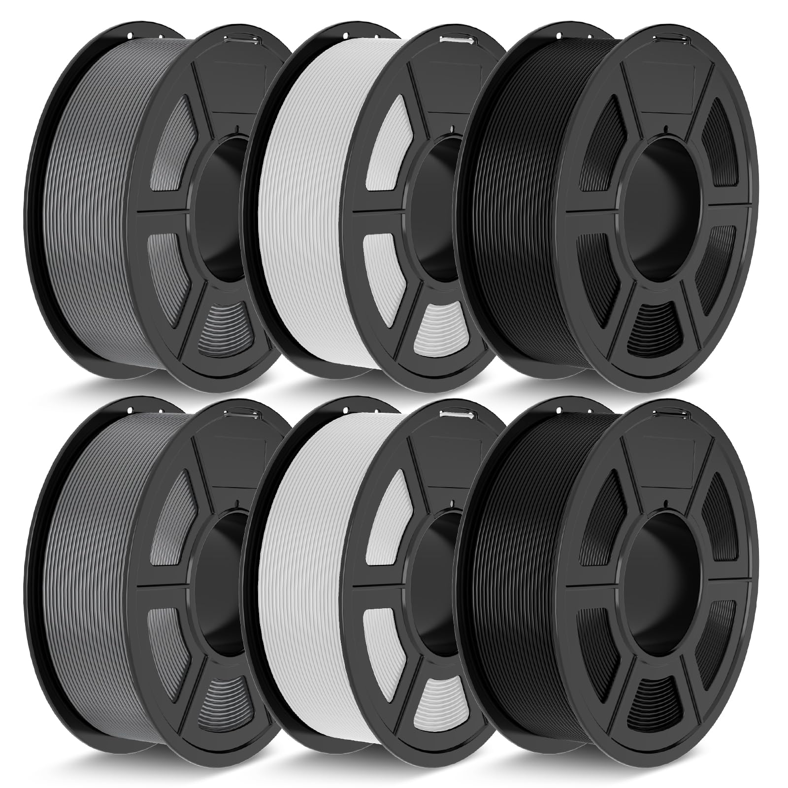 JAYO PETG Filament 1.75mm Bundle 6.6KG, Strong Toughness PETG 3D Printer Filament, Fits for Most FDM 3D Printers (Black, Black, 