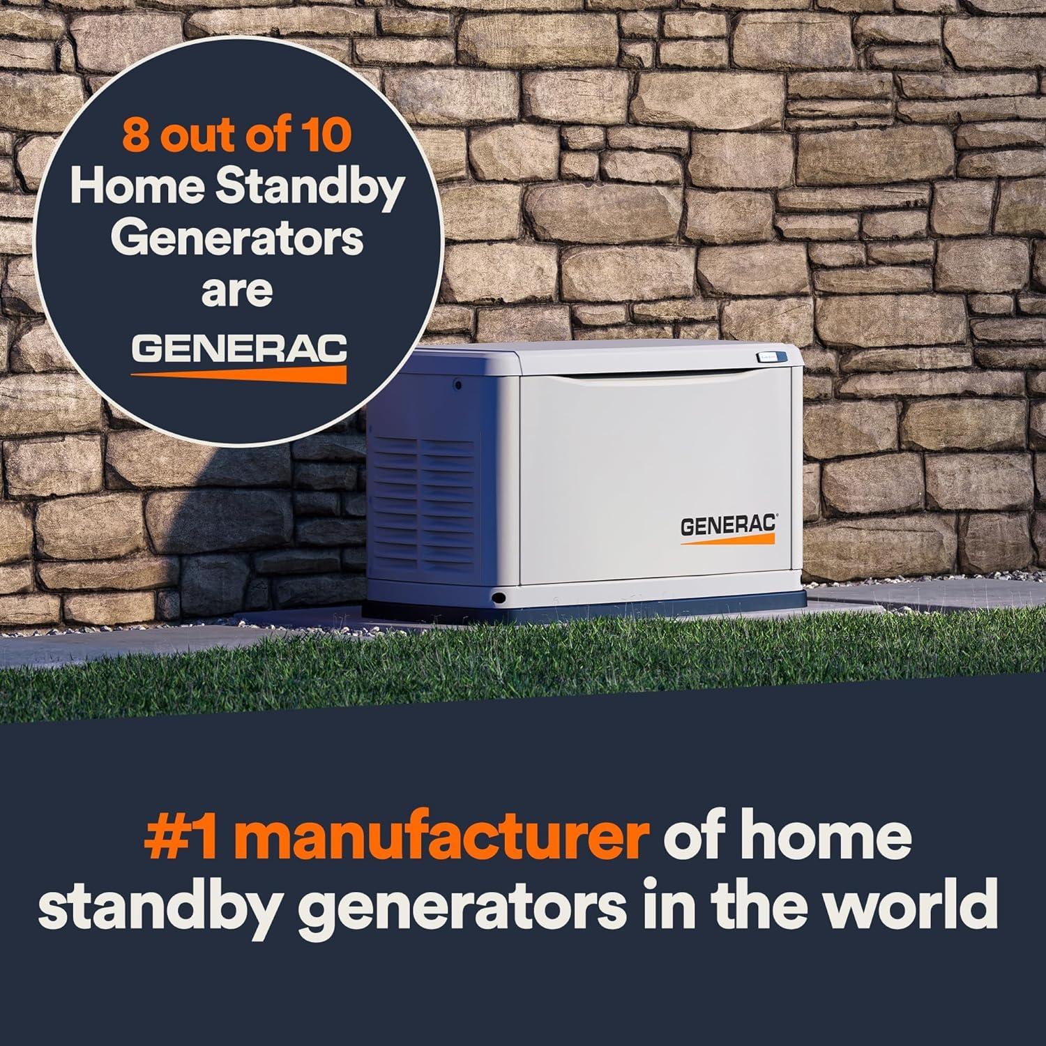 Generac 7225 14Kw Air Cooled Guardian Series Home Standby Generator With 200 Amp Transfer Switch   Comprehensive Protection   Sm