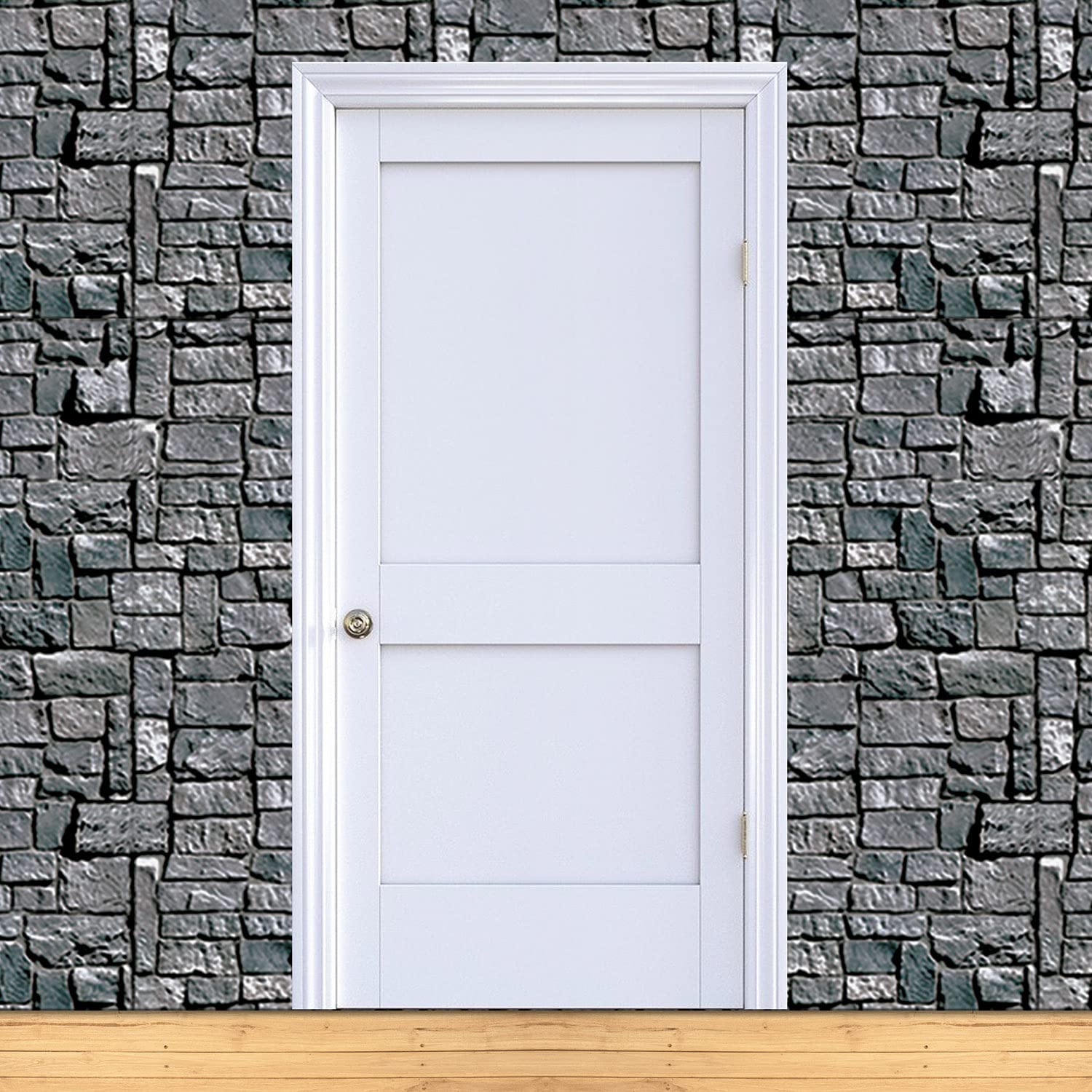 Beistle Brick Stone Wall Backdrops, 4 X 30, 3 Pack   Medieval Party Decorations, Medieval Decor Background, Photo Backdrop, Easy