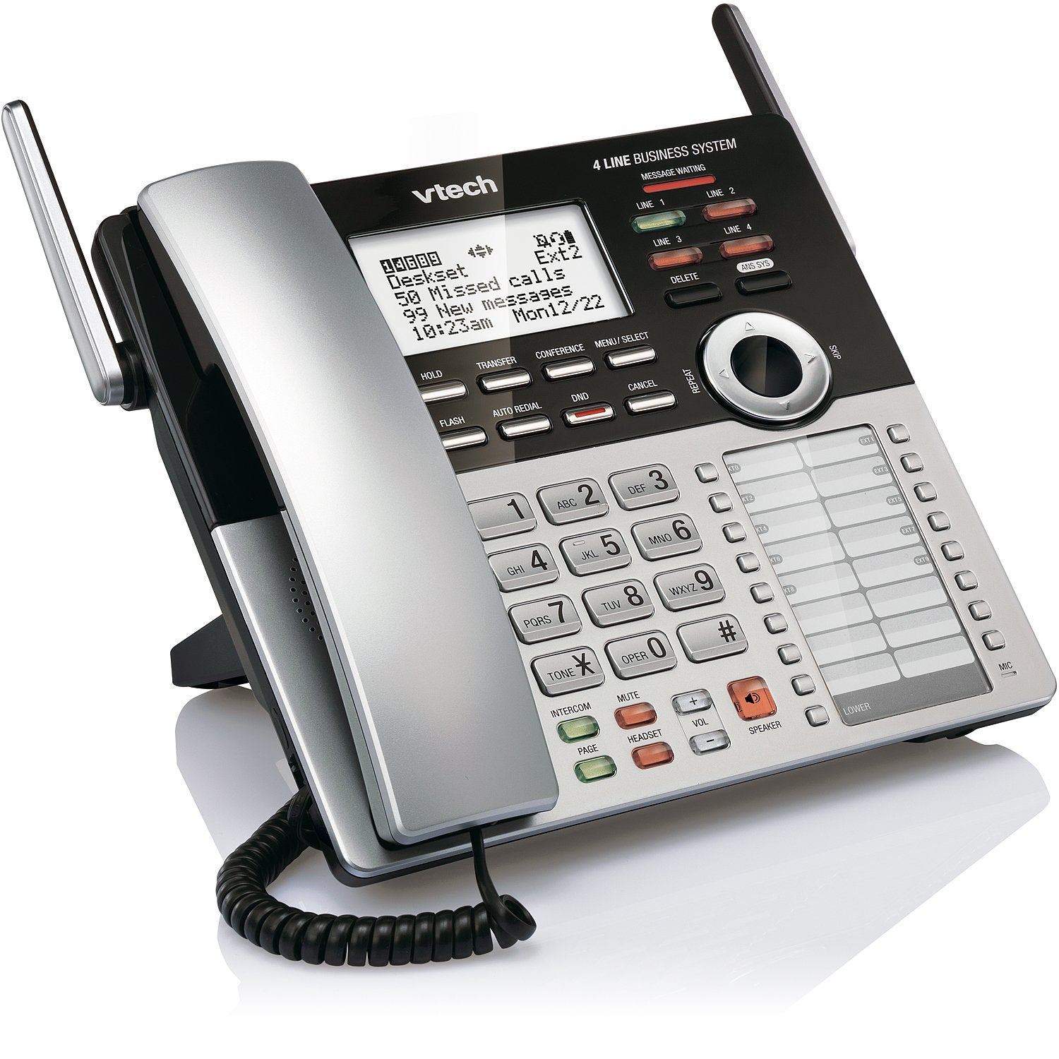 Vtech Cm18245 4-Line Expandable Dect6.0 Small Business Office Phone With Answering System - Accessory Deskset Requires Cm18445 B