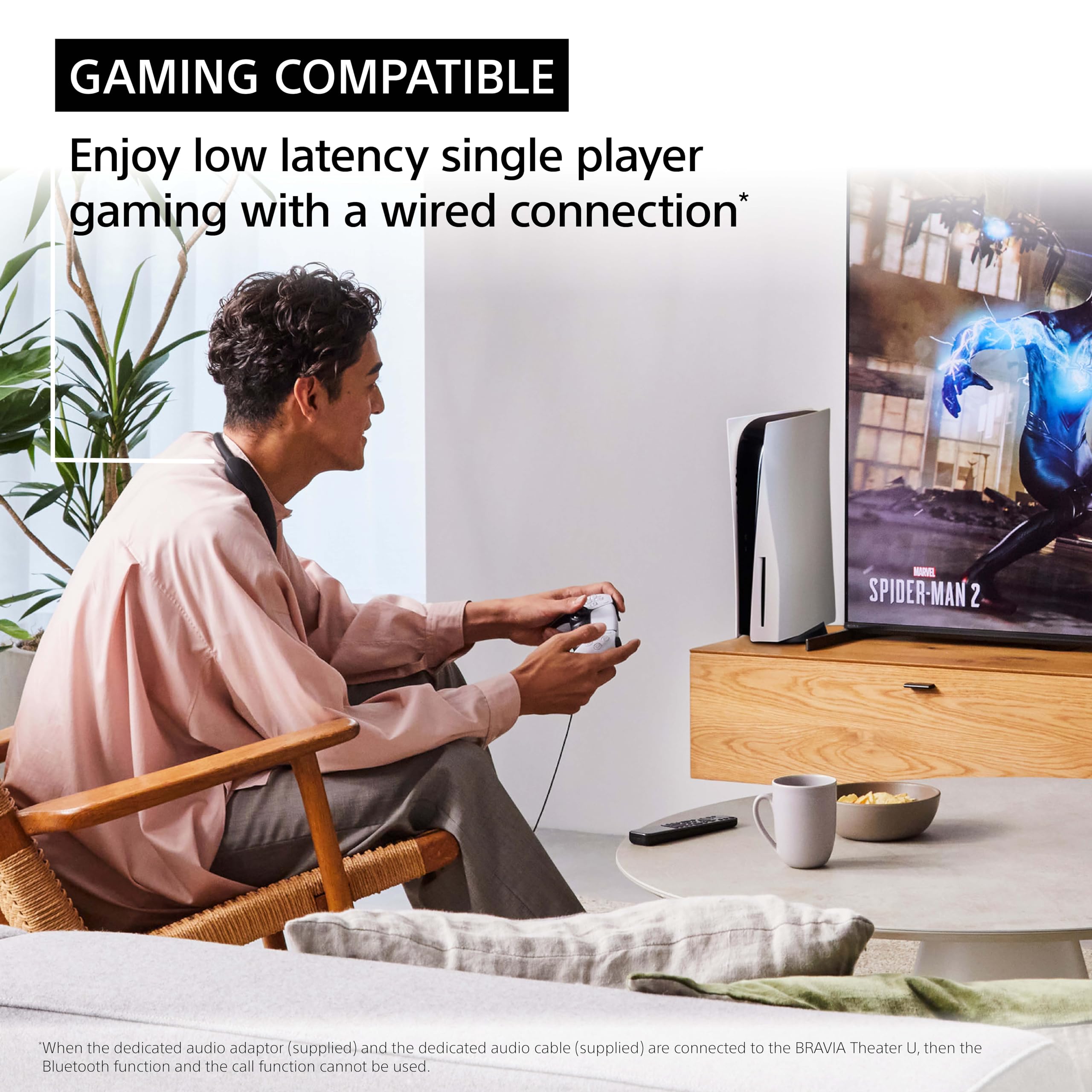 Sony BRAVIA Theater U Wireless Wearable TV Speaker with Bluetooth, Personalized Home Theater Audio, Gaming Compatibility, Built in mic, 12 Hour Battery Life, IPX4 Splash Resistant (HT AN7)