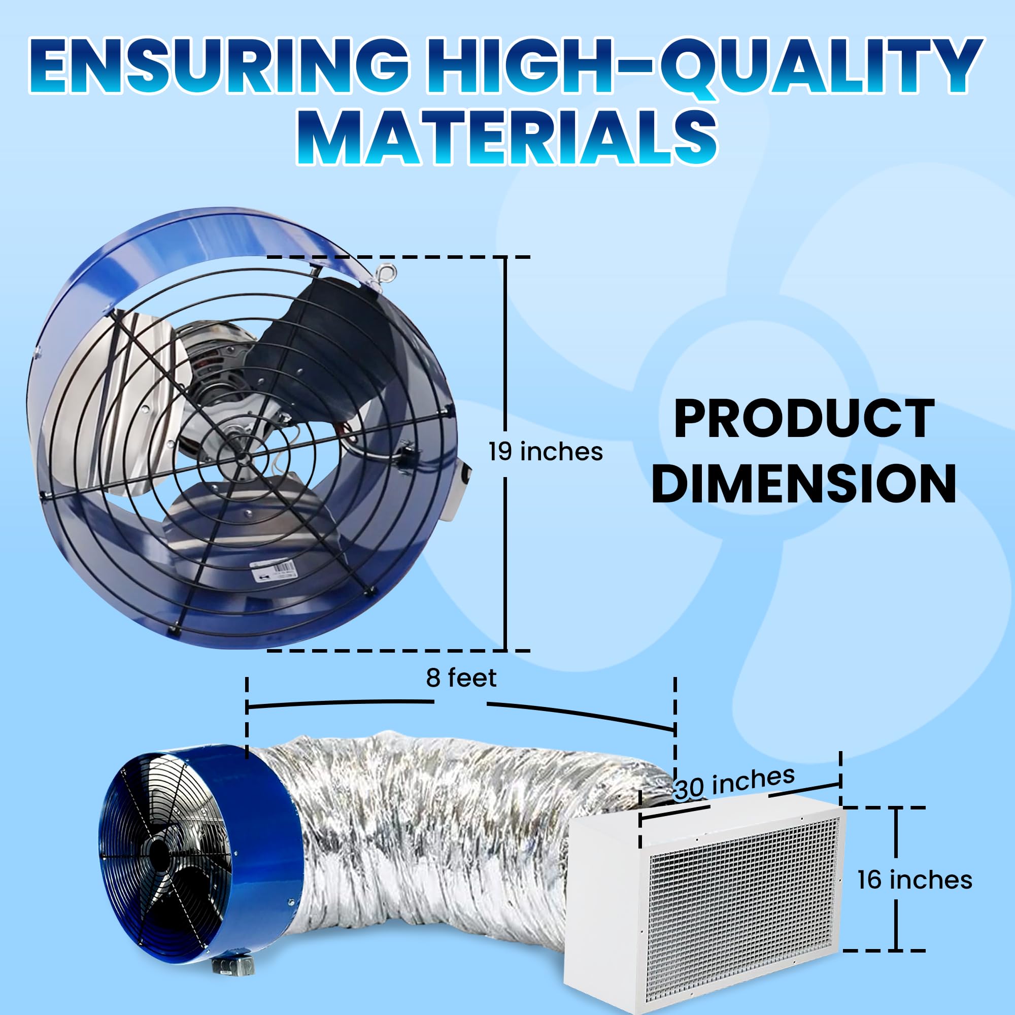 Qa-Deluxe 5500 Energy Efficient Whole House Fan - Plug & Play, 2-Speed Temperature/Timer Remote Control, Removable Grille - 10-W