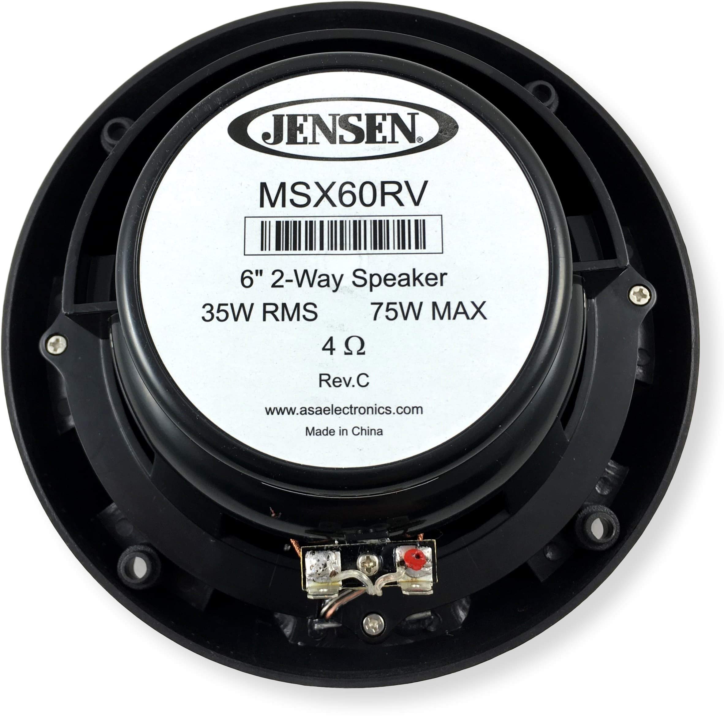 Jensen Msx60Rvr Marine Speakers 6.5'' Coaxial Speaker, Completely Waterproof With Uv Resistant Materials To Withstand The Outdoo