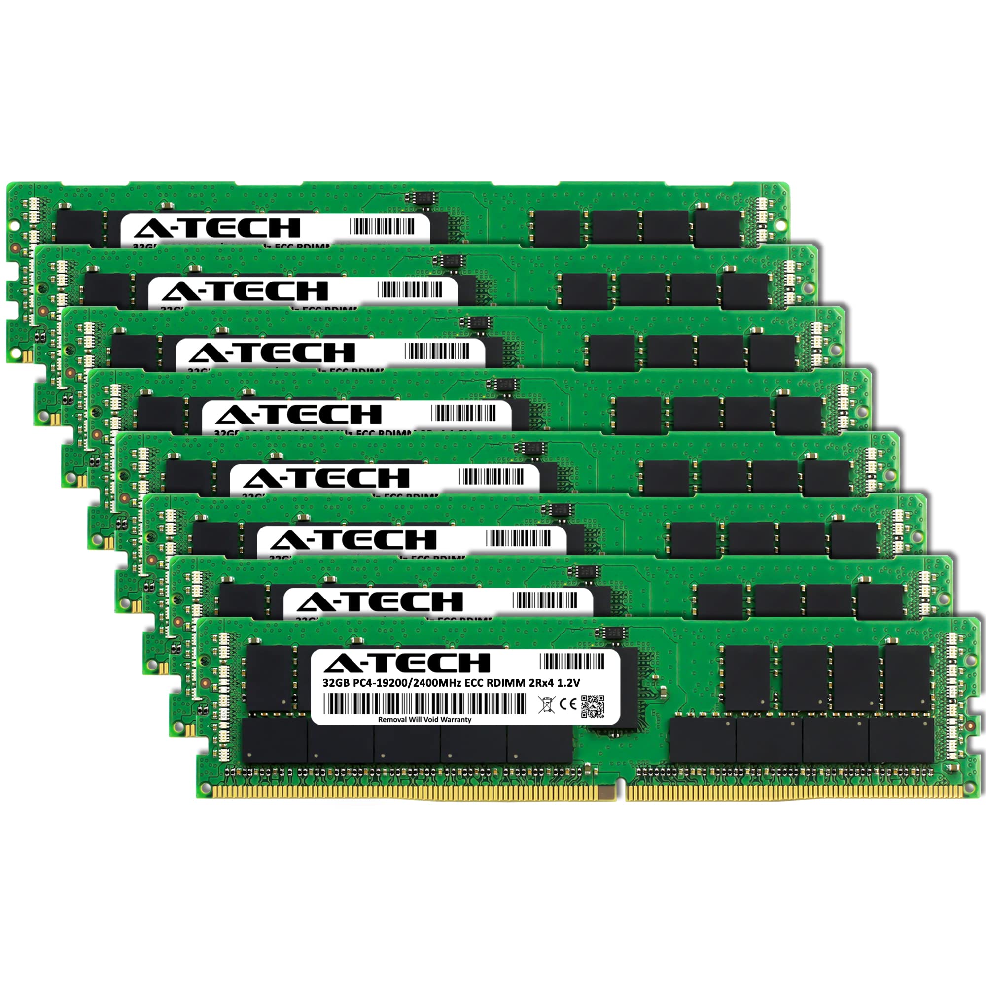 A Tech 256Gb Kit (8X32Gb) Ddr4 2400Mhz Pc4 19200 Ecc Rdimm 2Rx4 1.2V Dual Rank Ecc Registered Dimm 288 Pin Server & Workstation