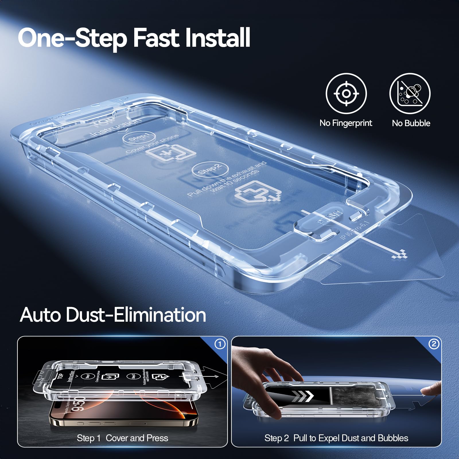 Smartdevil 3 Pack Screen Protector For Iphone 16 Pro (6.3 Inch) Tempered Glass, Hd Clear Film, Easy Installation, Dust Free & Bu