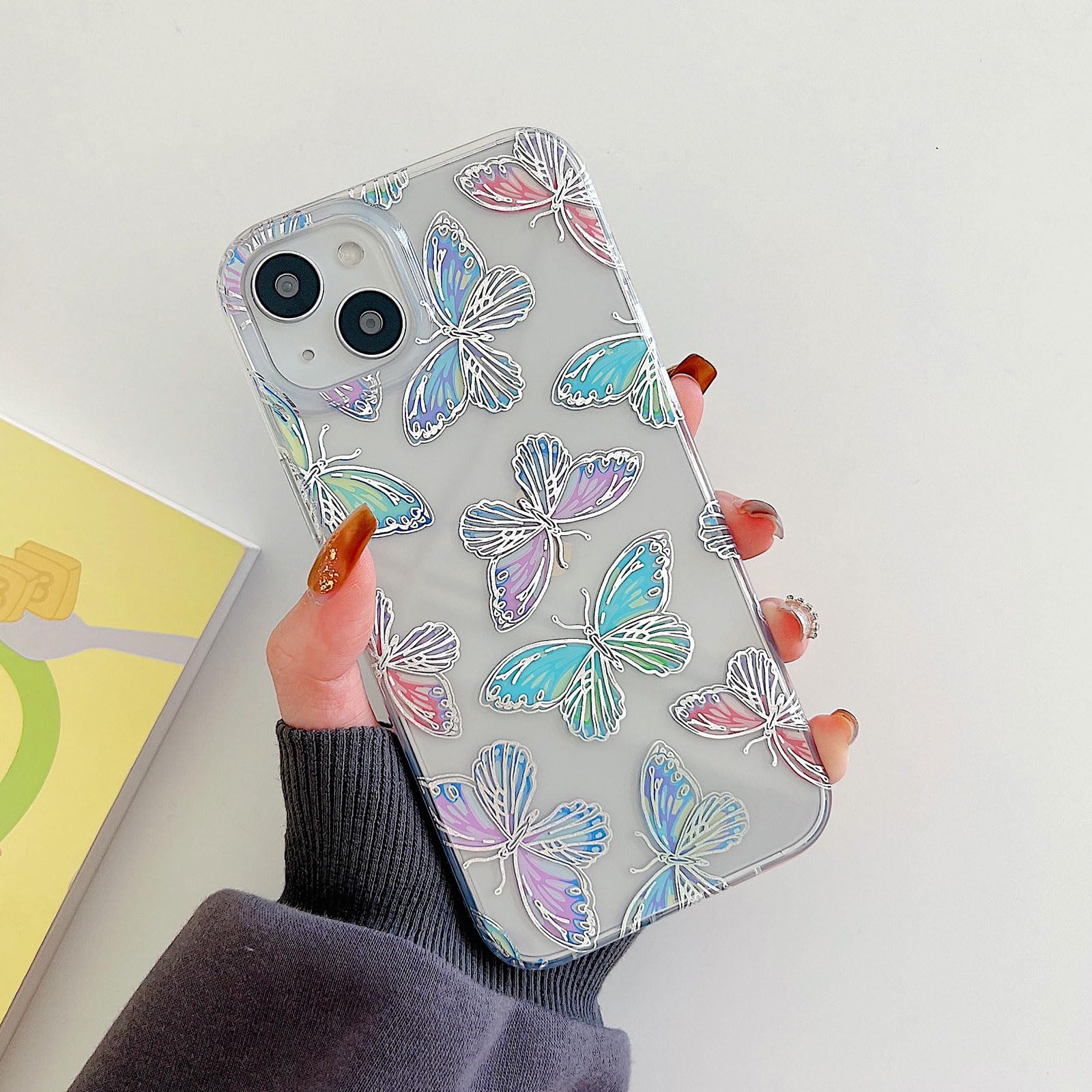 Ooooops Compatible With Iphone 12/12 Pro Case For Women Girls, Glitter Red Purple Blue Green Colorful Pattern,Slim Soft Border H