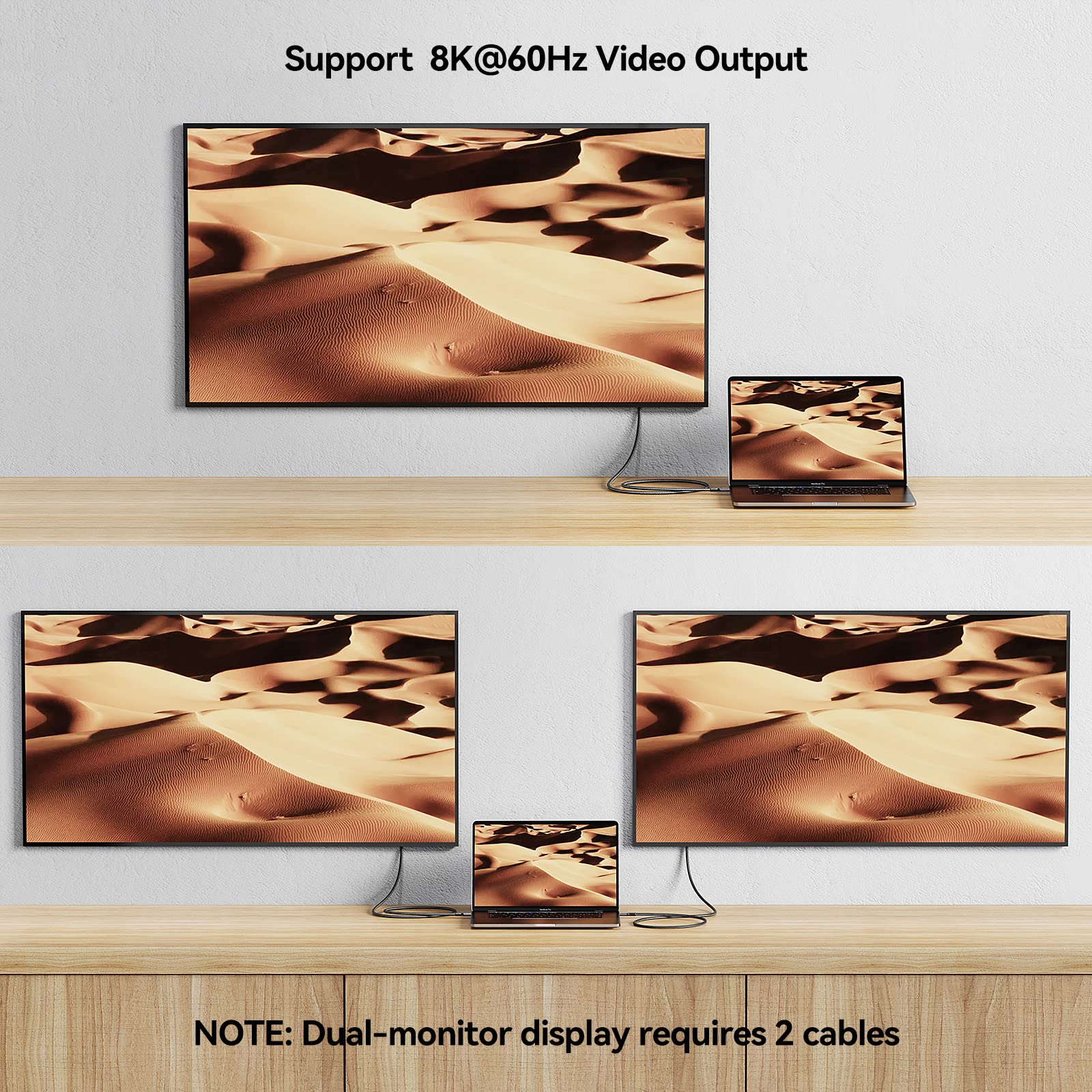 Idsonix Usb 4 Cable[Usb If Certification] Compatible Thunderbolt 4 Cable 90 Degree 6.6Ft With 40Gbps Data Transfer, 8K@60Hz/Dual