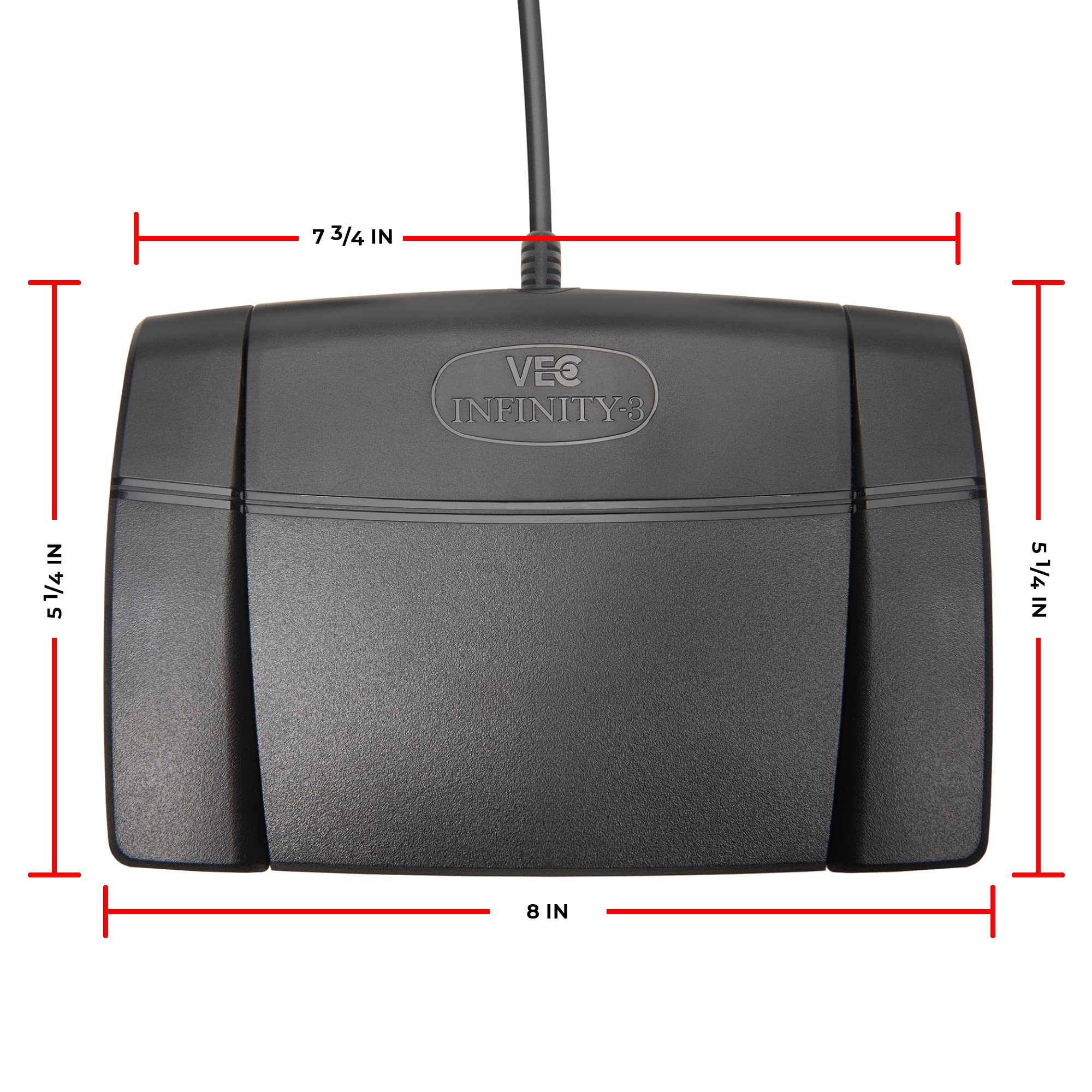 Executive Communication Systems Infinity 3 Usb Foot Pedal Control With Computer Plug In, One Unit
