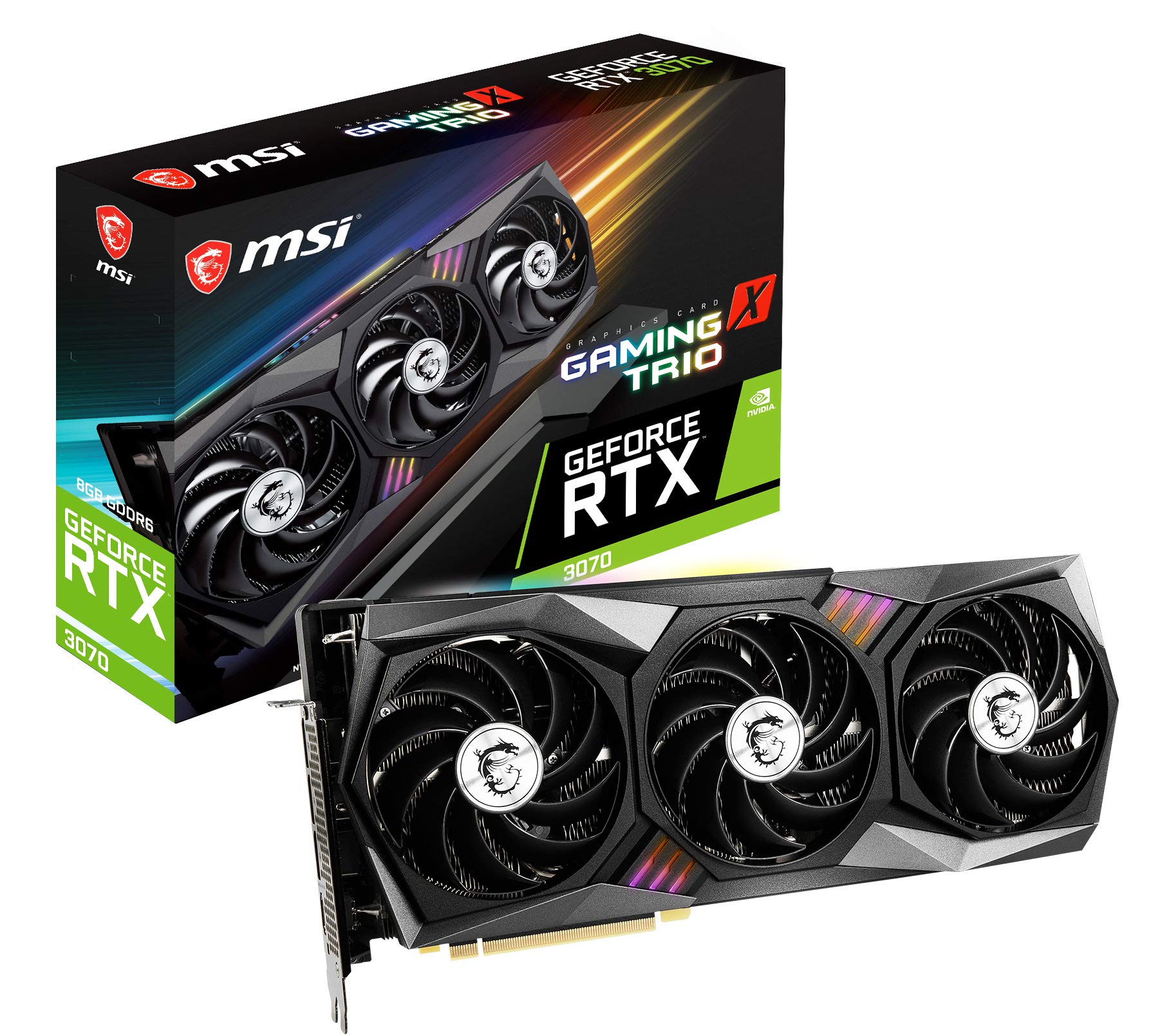 Msi Gaming Geforce Rtx 3070 8Gb Gdrr6 256 Bit Hdmi/Dp Tri Frozr 2 Torx Fan 4.0 Ampere Architecture Rgb Oc Graphics Card (Rtx 307