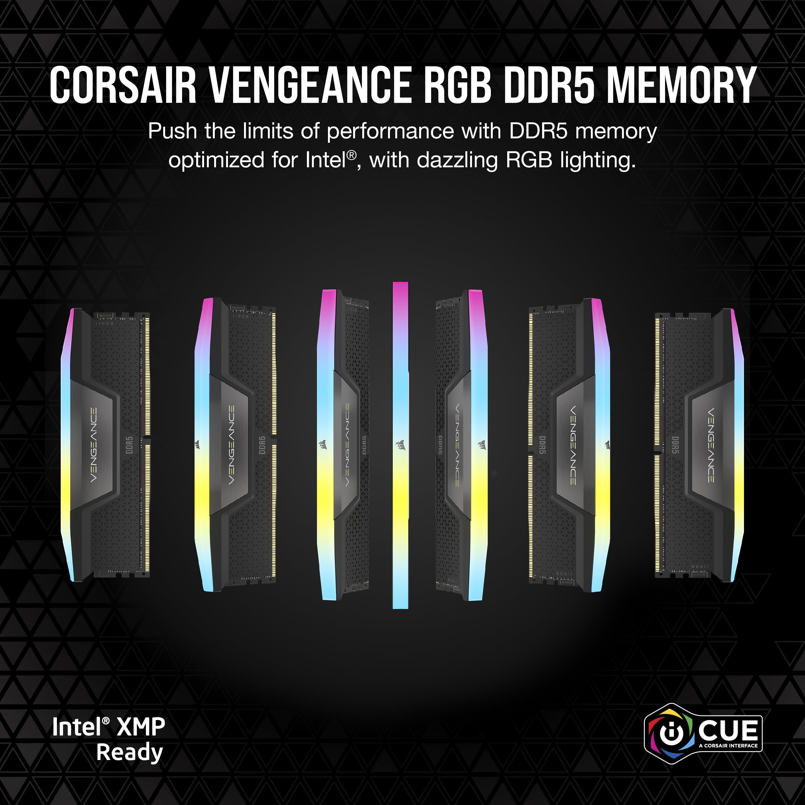 Corsair Vengeance Rgb Ddr5 Ram 16Gb (1X16Gb) 5200Mhz Cl40 Intel Xmp Icue Compatible Computer Memory - Black (Cmh16Gx5M1B5200C40)