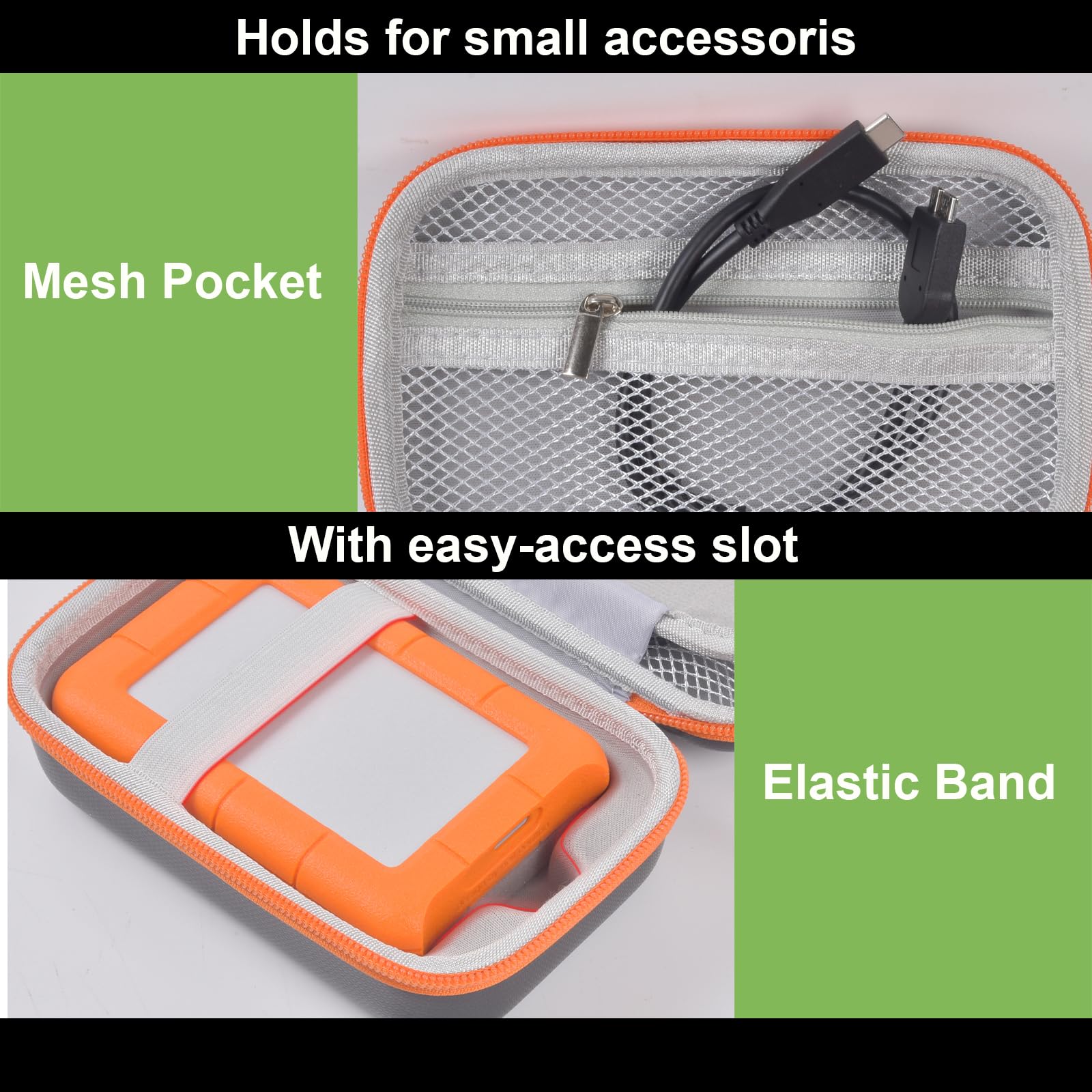 Case Compatible With Lacie Rugged Mini 1Tb/ 2Tb/ 4Tb/ 5Tb External Hard Drive Portable Hdd, Storage Holder For Hard Drives For M