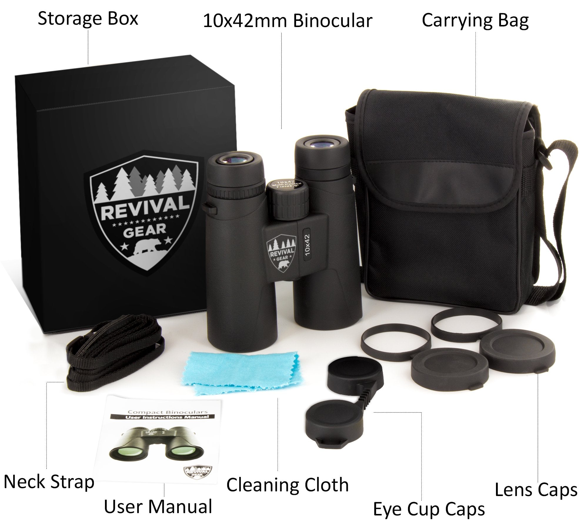 E Tronic Edge 10X42 Professional Binoculars For Adults - Bird Watching, Hunting, Hiking & Travel - Compact For Men And Women - S