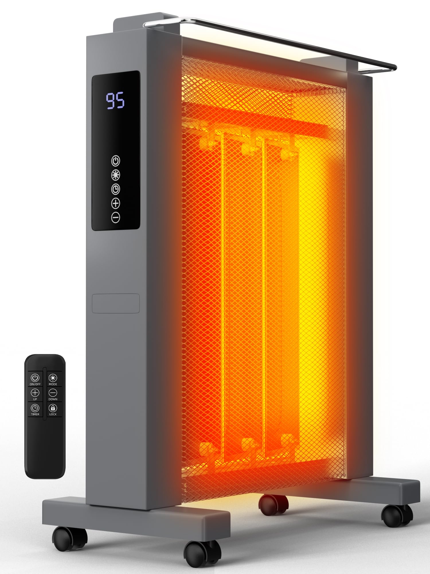 Uthfy 1500W Space Heaters for Indoor Use, 26 Inch Convection Electric Heater, 3 Sides Heating, 12H Timer, Temperature Adjustable