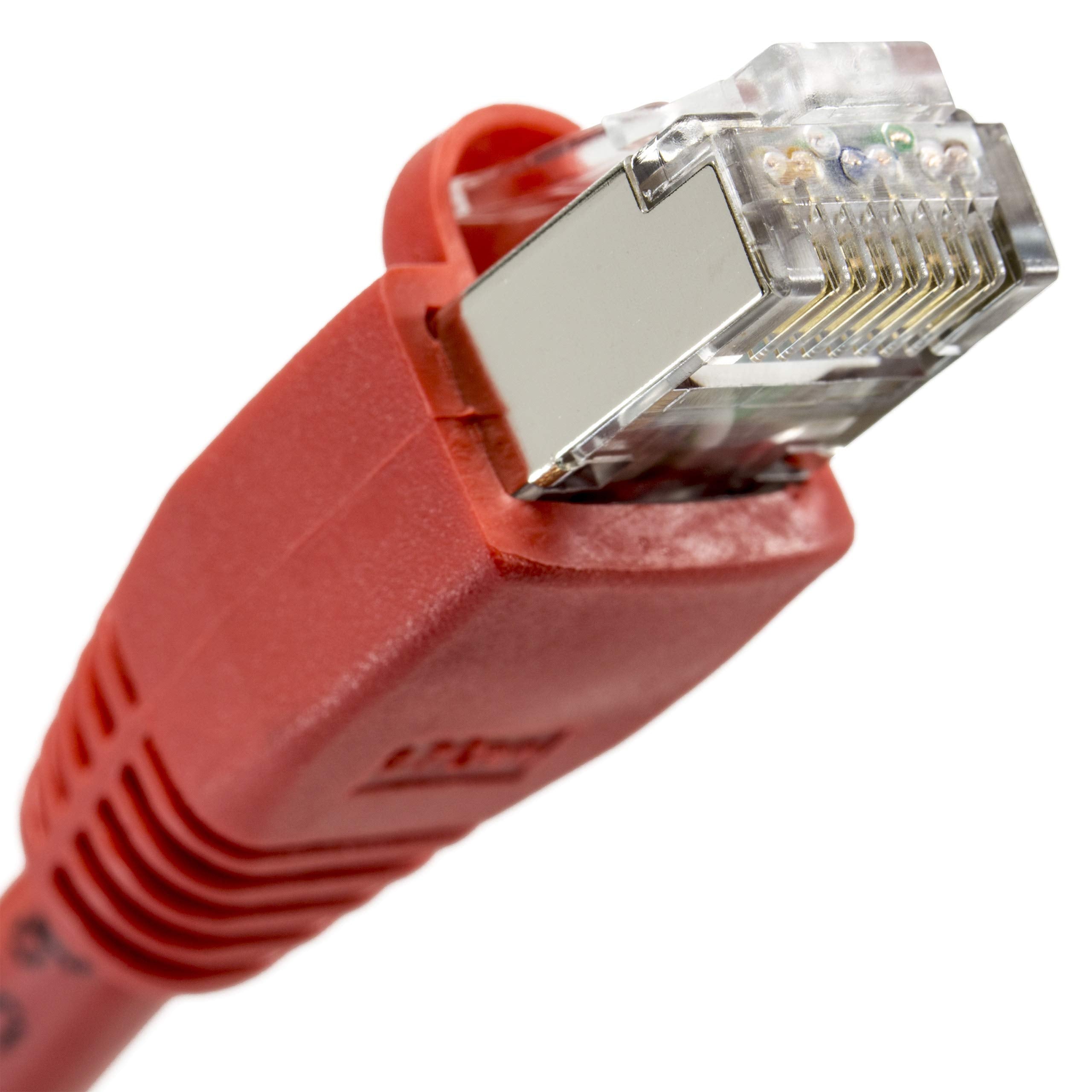 Ntw Cat6 Ethernet Cable Shielded 50 Ft Red Plated Rj45 Connector Internet Lan Wire Cable Cord For Modem Router Pc Mac Laptop Ps2