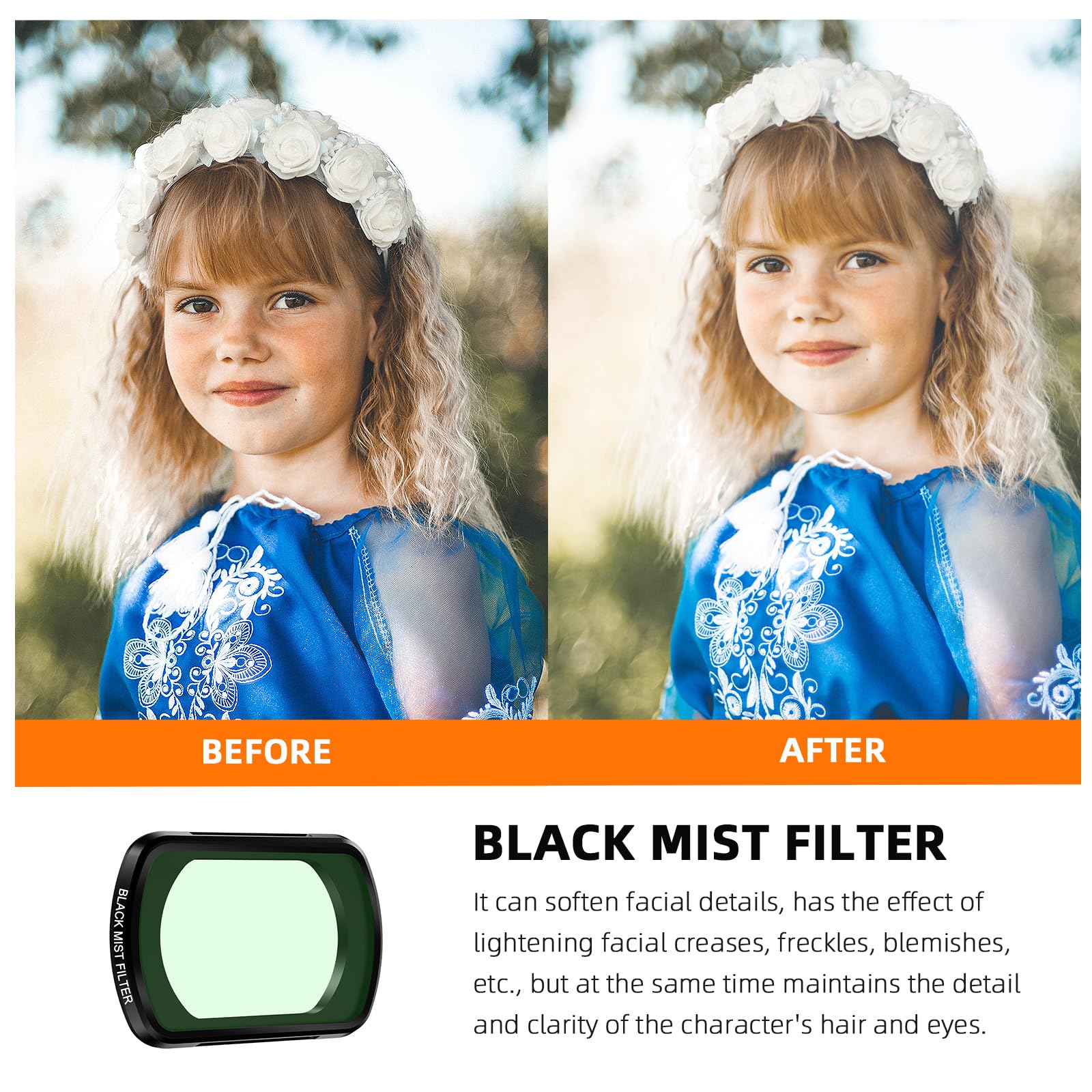 Brdrc Pocket 3 Black Mist Filter, Creative Filter Beauty Soft Filters For Dji Osmo Pocket 3 Creator Combo Camera Accessories