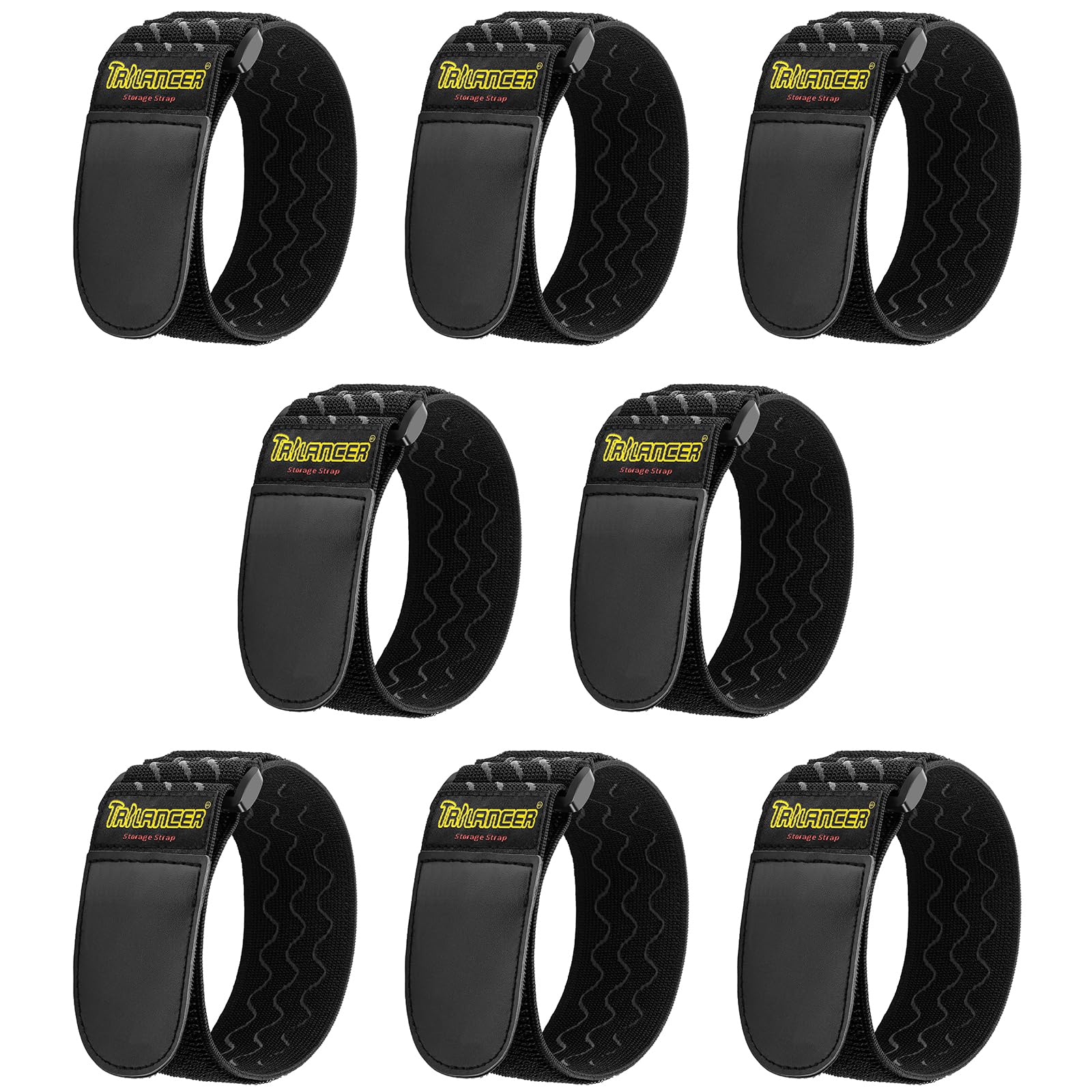 Trilancer Elastic Cinch Straps With Anti Slip Strips, 12 X 2(8 Pack) Heavy Duty Multipurpose Hook And Loop Straps For Extension