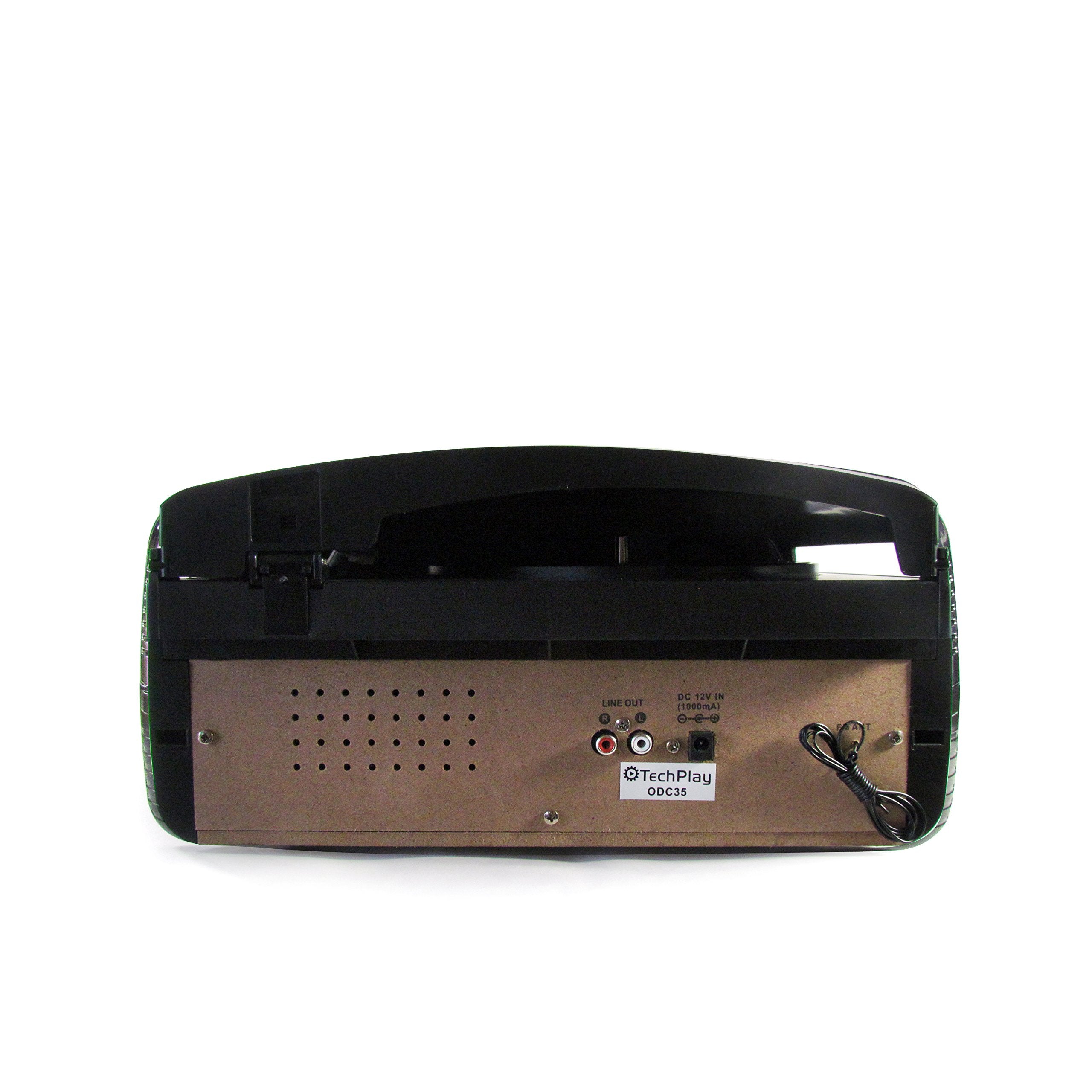 Techplay Odc35Bt With Bluetooth, 3 Speed Turntable Programmable Mp3 Cd Player, Usb/Sd, Radio & Remote Control