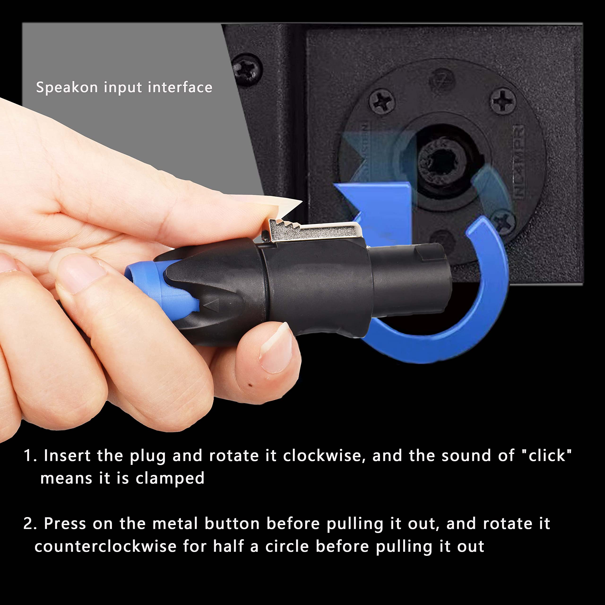 Xmsjsiy Speakon To 1/4'' Mono Speaker Cable, 6.35Mm Ts Plug To Speakon Male Speaker Wire 14 Gauge Audio Amplifier Connection Cor