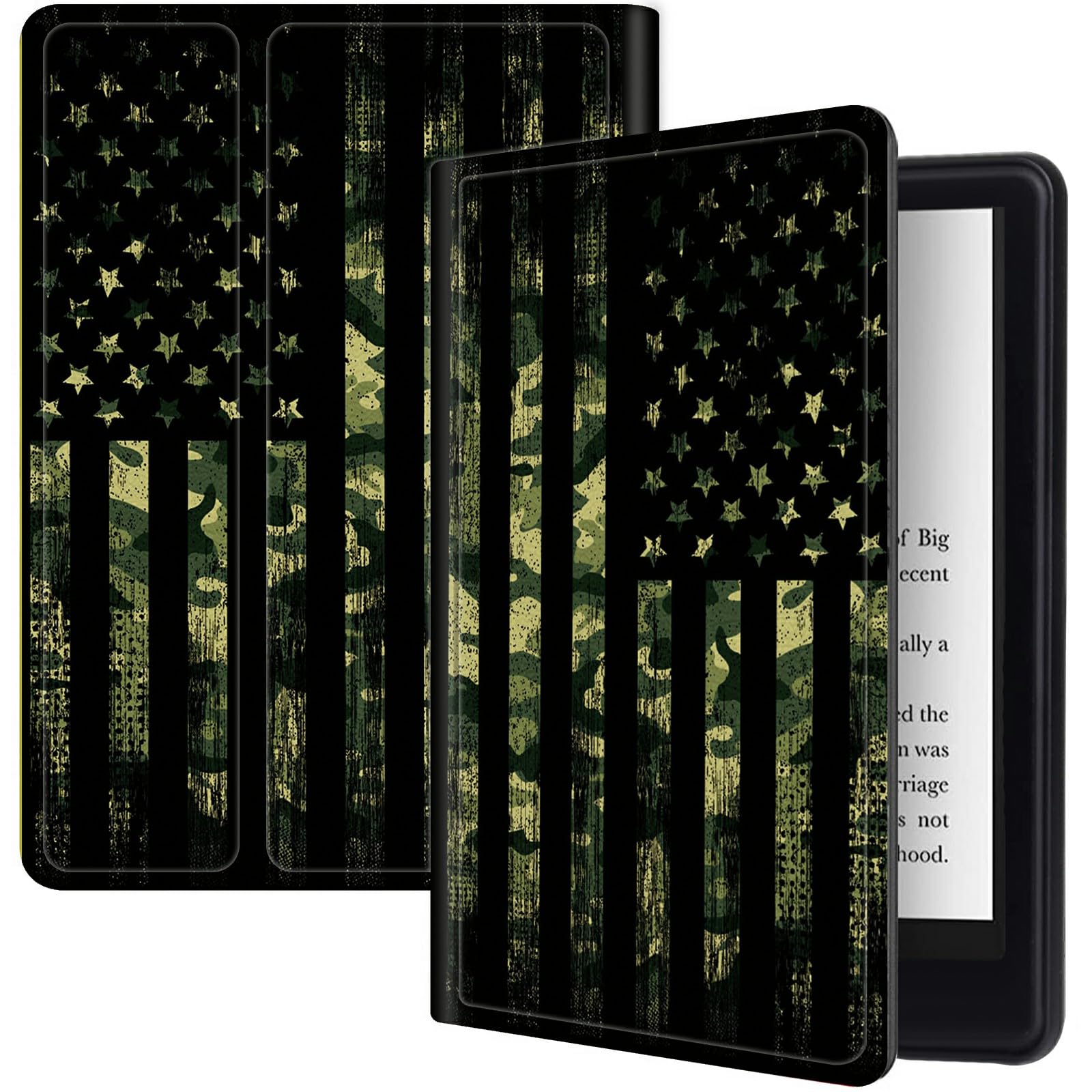 Military Camouflage Flag Case For All New Kindle Fire Hd 8 And Fire Hd 8 Plus Tablet (12Th/10Th Generation, 2022/2020 Release),