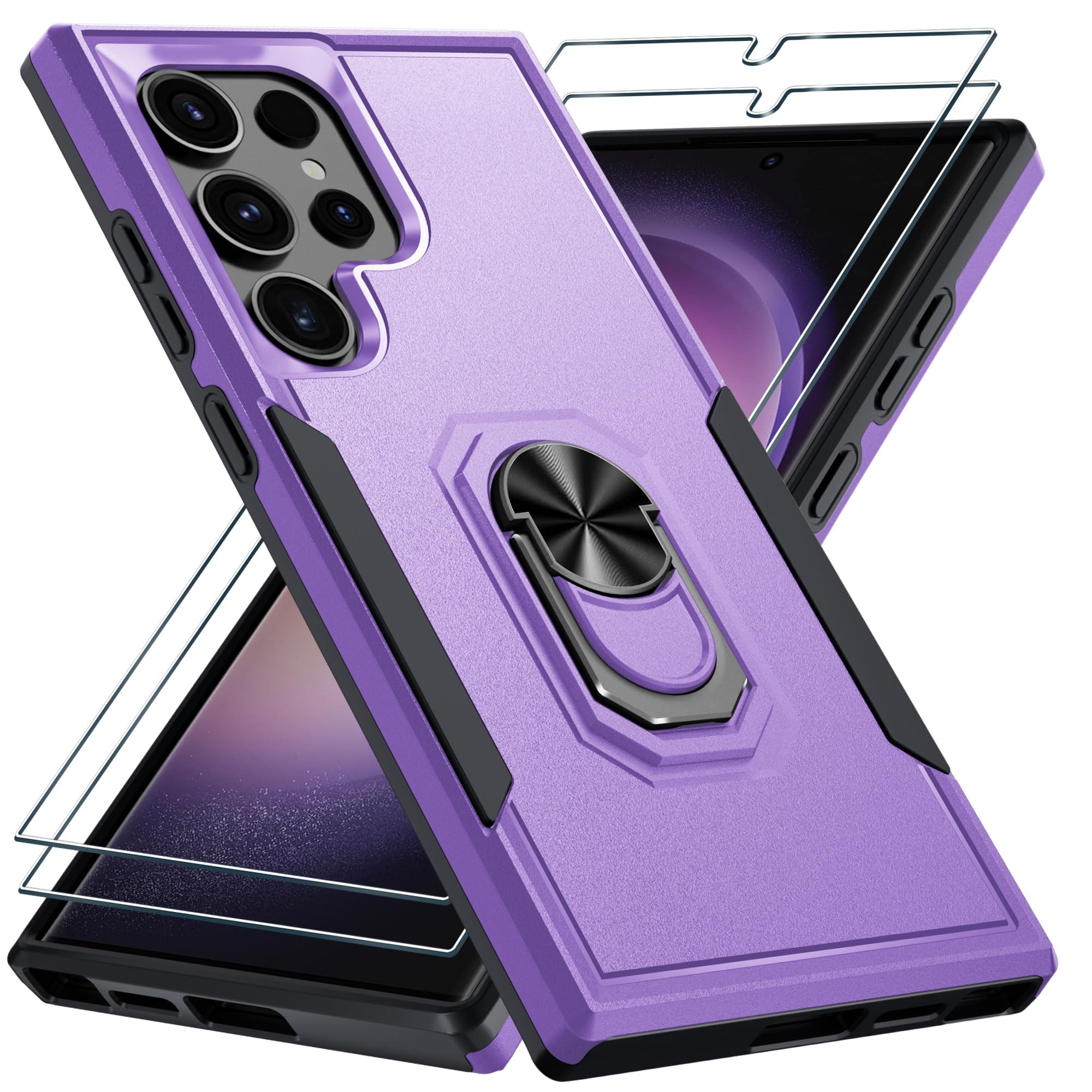 Janmitta Compatible With Samsung Galaxy S24 Ultra Case With Screen Protector[2 Pack],Heavy Duty Shockproof Full Body Phone Cover