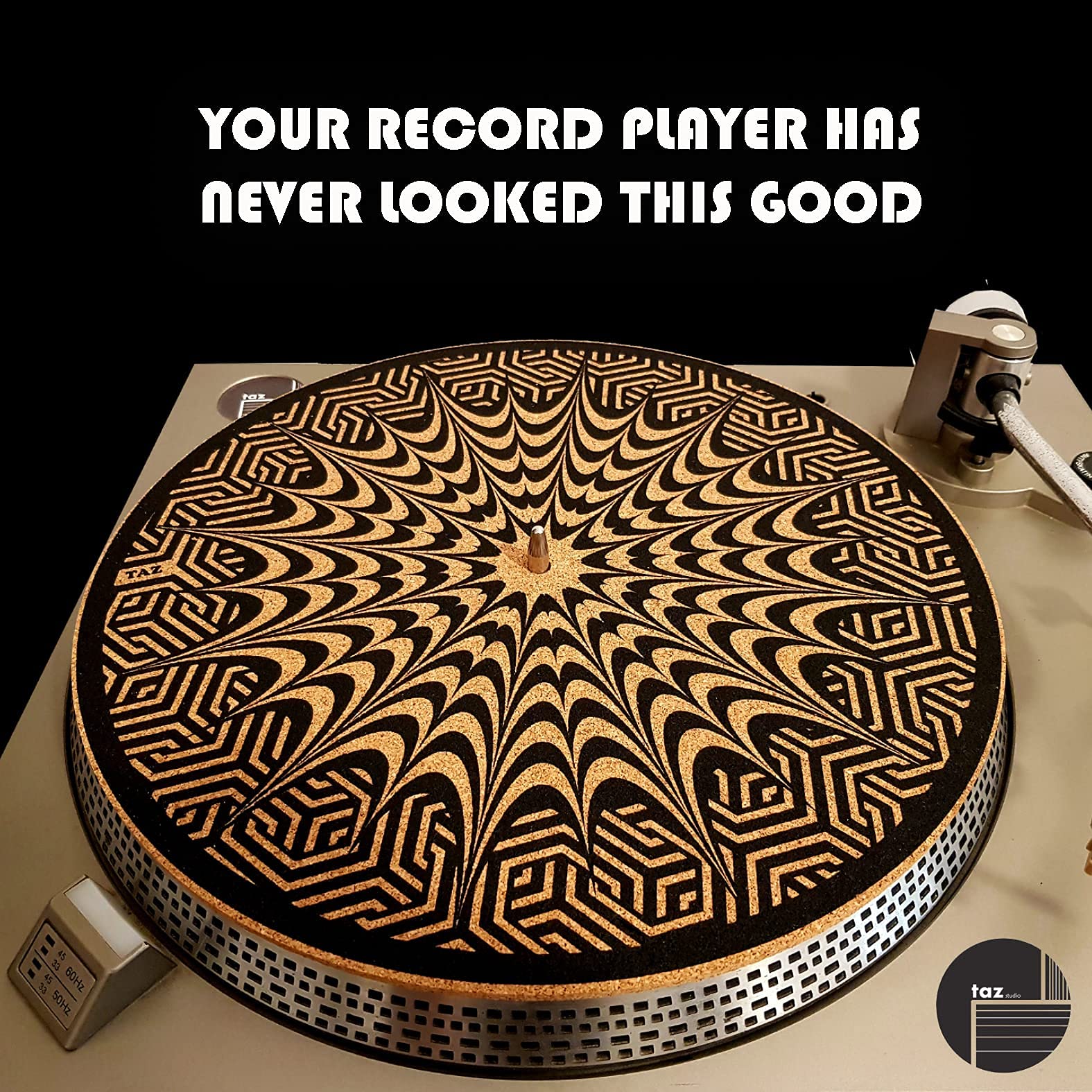 Tazstudio Premium Slipmat   Cork Turntable Mat [4Mm Thick] For Better Sound Support On Vinyl Lp Record Player   Cork Mat Origina