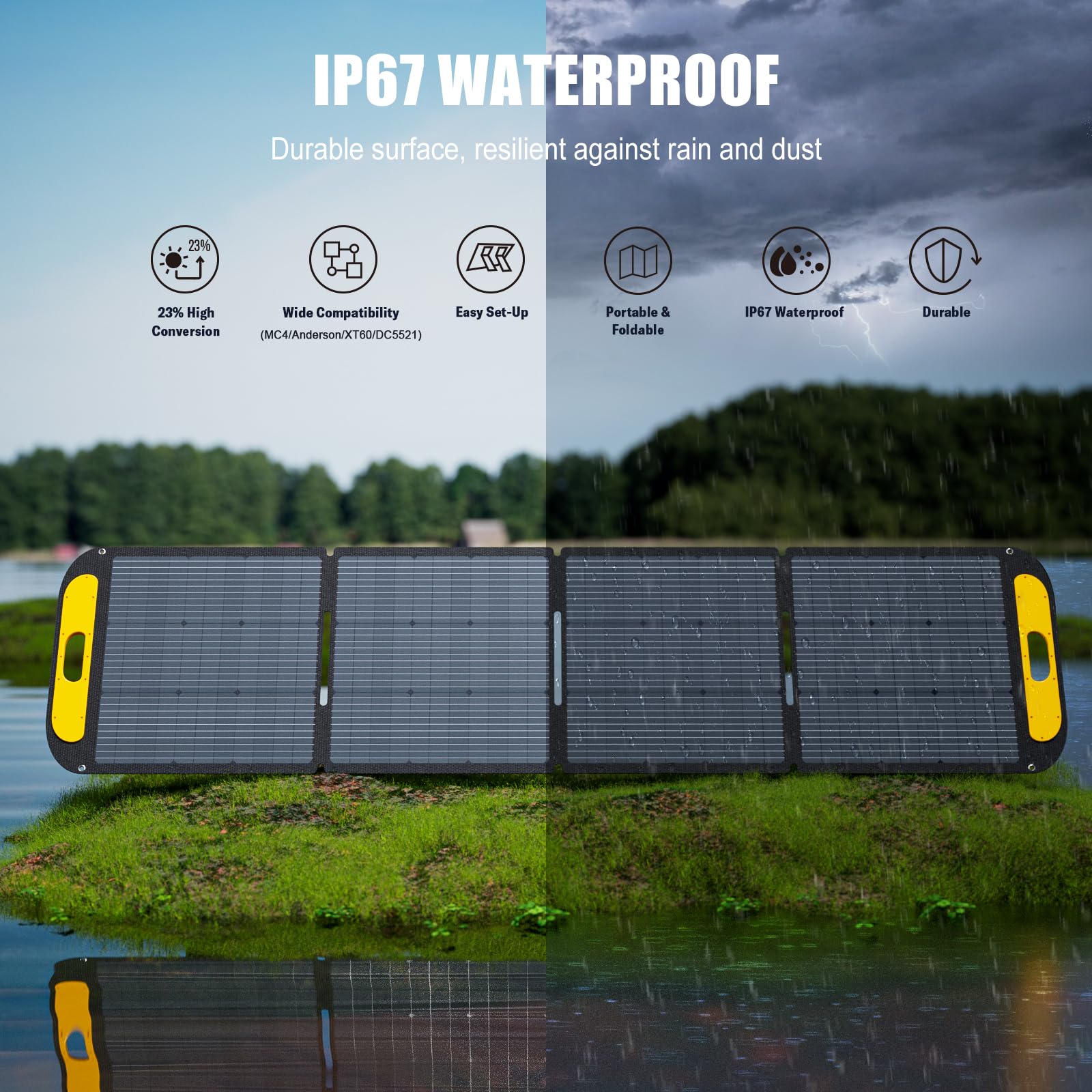 Vtoman 2376Wh Portable Power Station Bundle With Extra Battery & 200W Solar Panel Included - Up To 2000W Solar Power Generator F