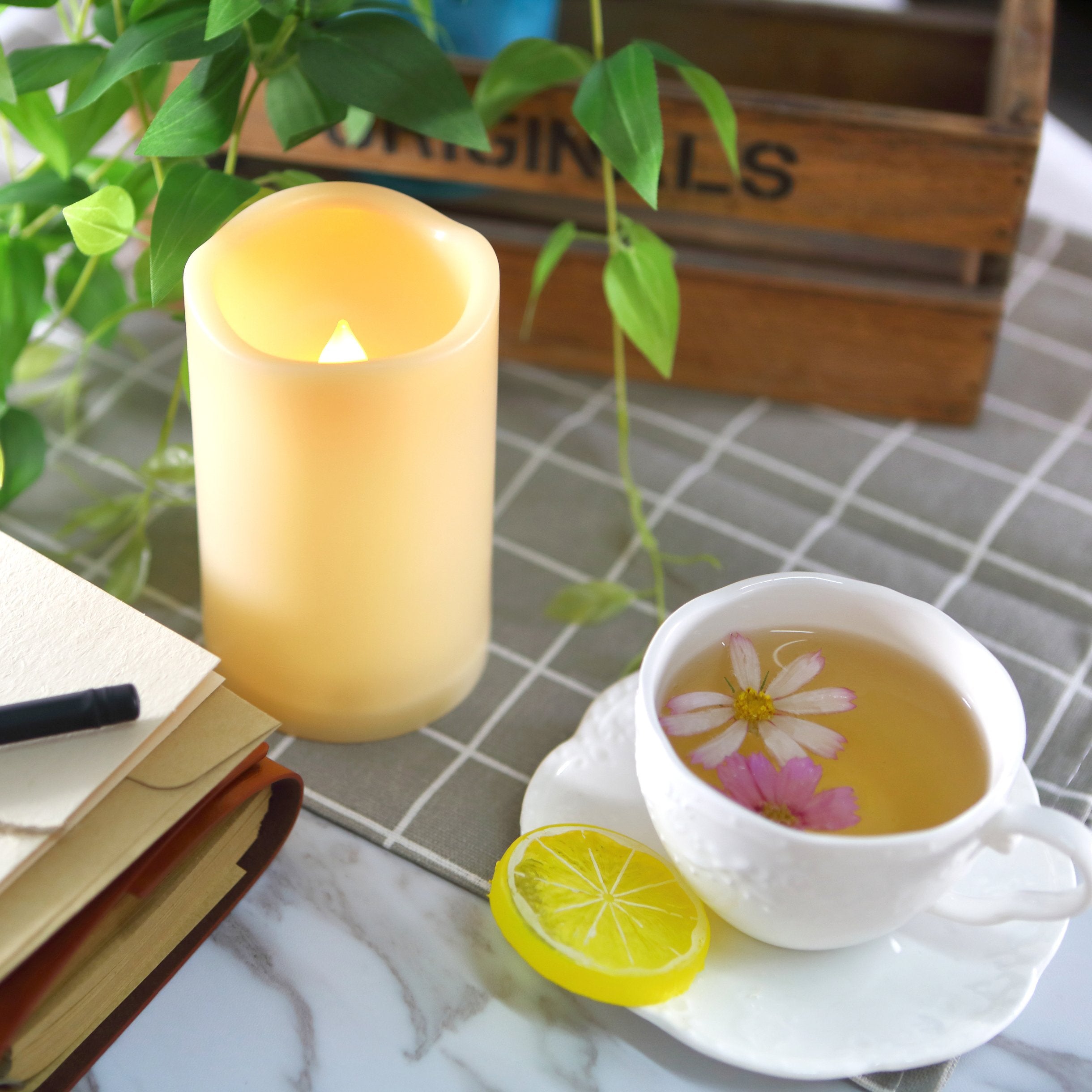 Waterproof Outdoor Flameless Led Candles   With Remote And Timer Realistic Flickering Battery Operated Electric Plastic Resin Pi